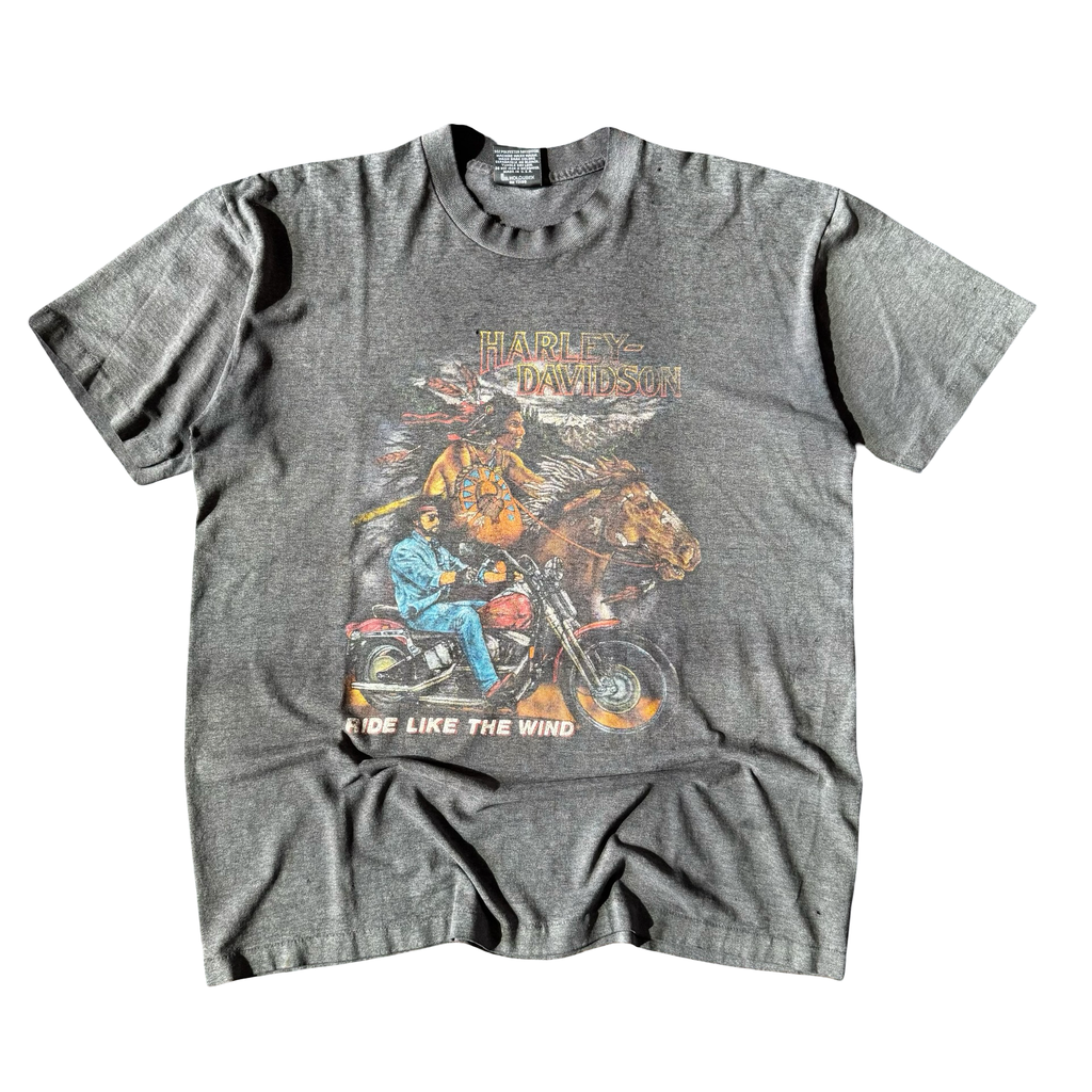 80’s Harley Native American Ride Like The Wind Tee Size XL