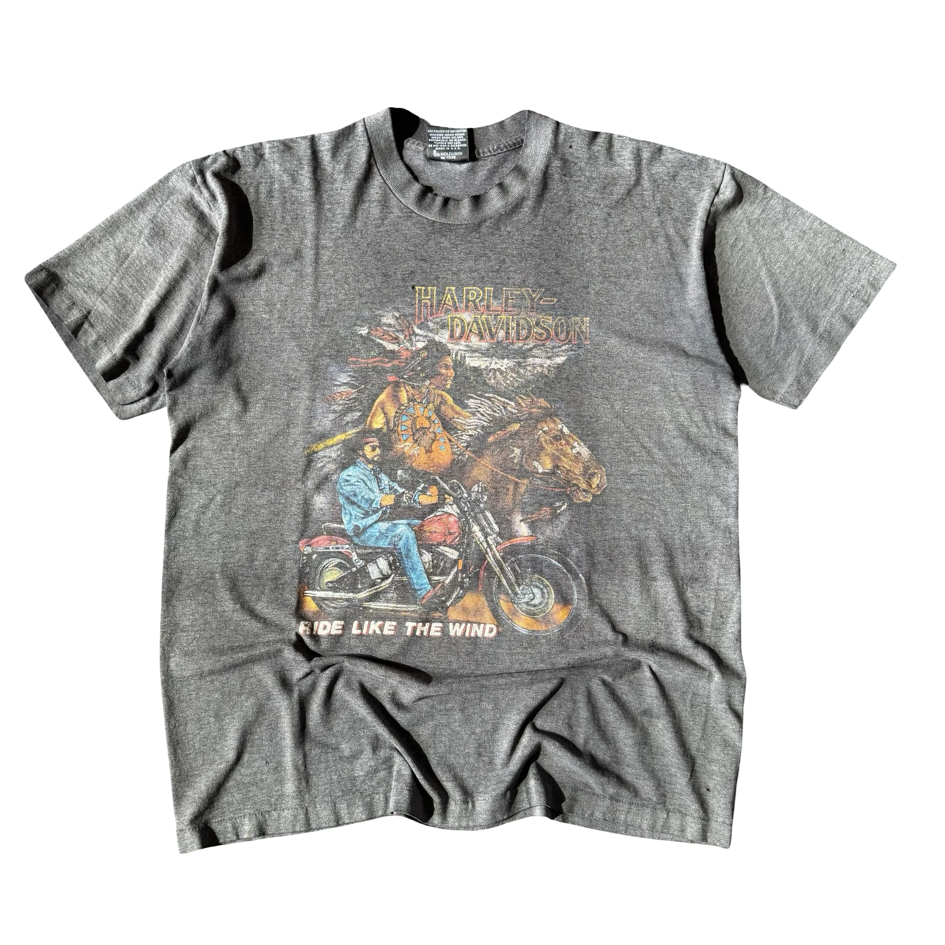 80’s Harley Native American Ride Like The Wind Tee Size XL