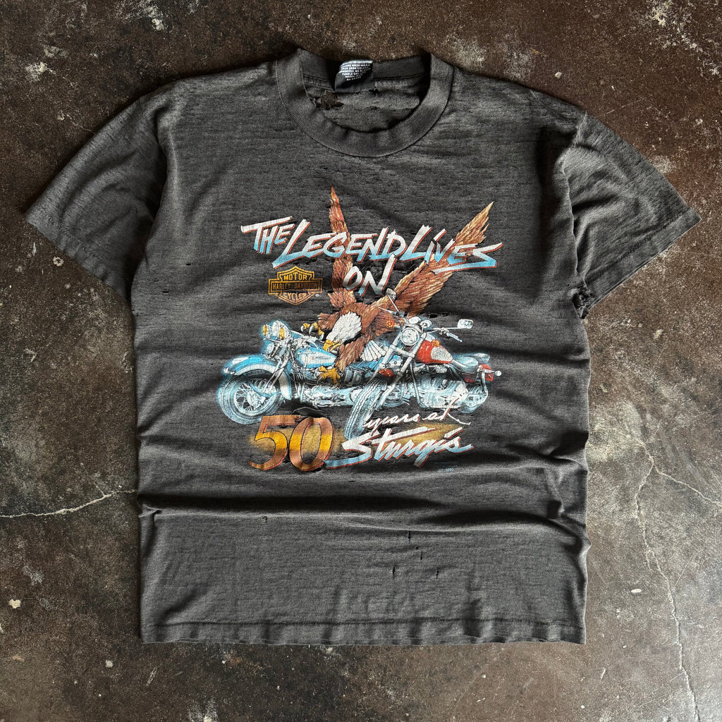 90’s Harley 3D Emblem Thrashed Tee (L)