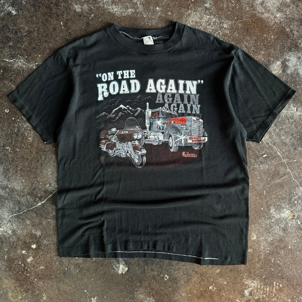 80’s Harley “On The Road Again” Bikers Only Tee (XL)