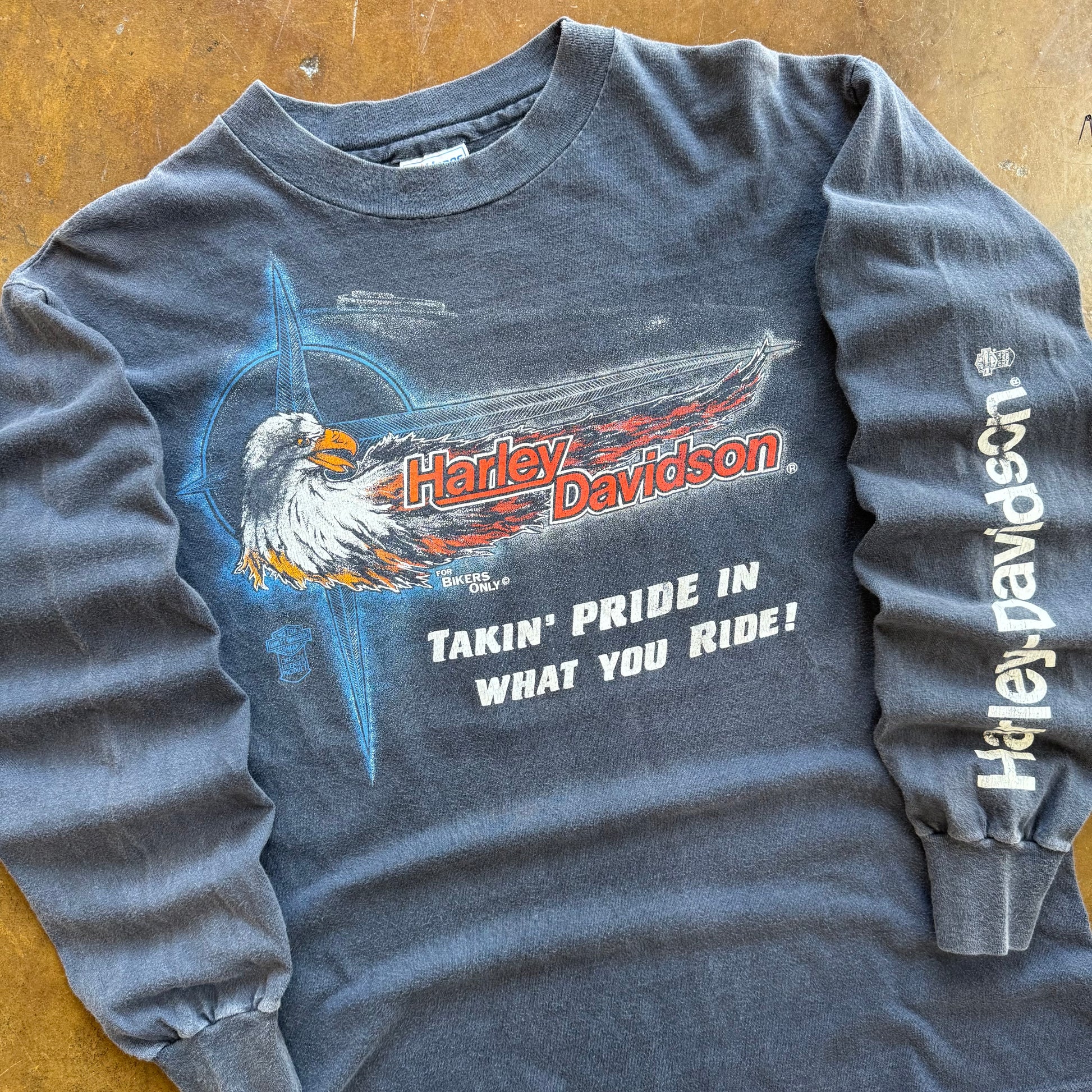 80’s Harley “Takin’ Pride” Faded Longsleeve Tee (L)