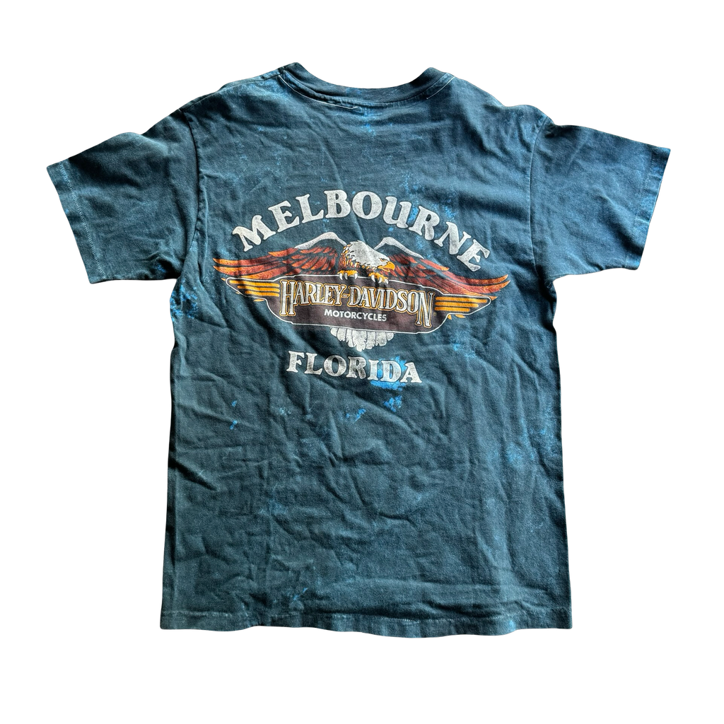 90’s Harley Blue Shield Acid Wash Tee Size L