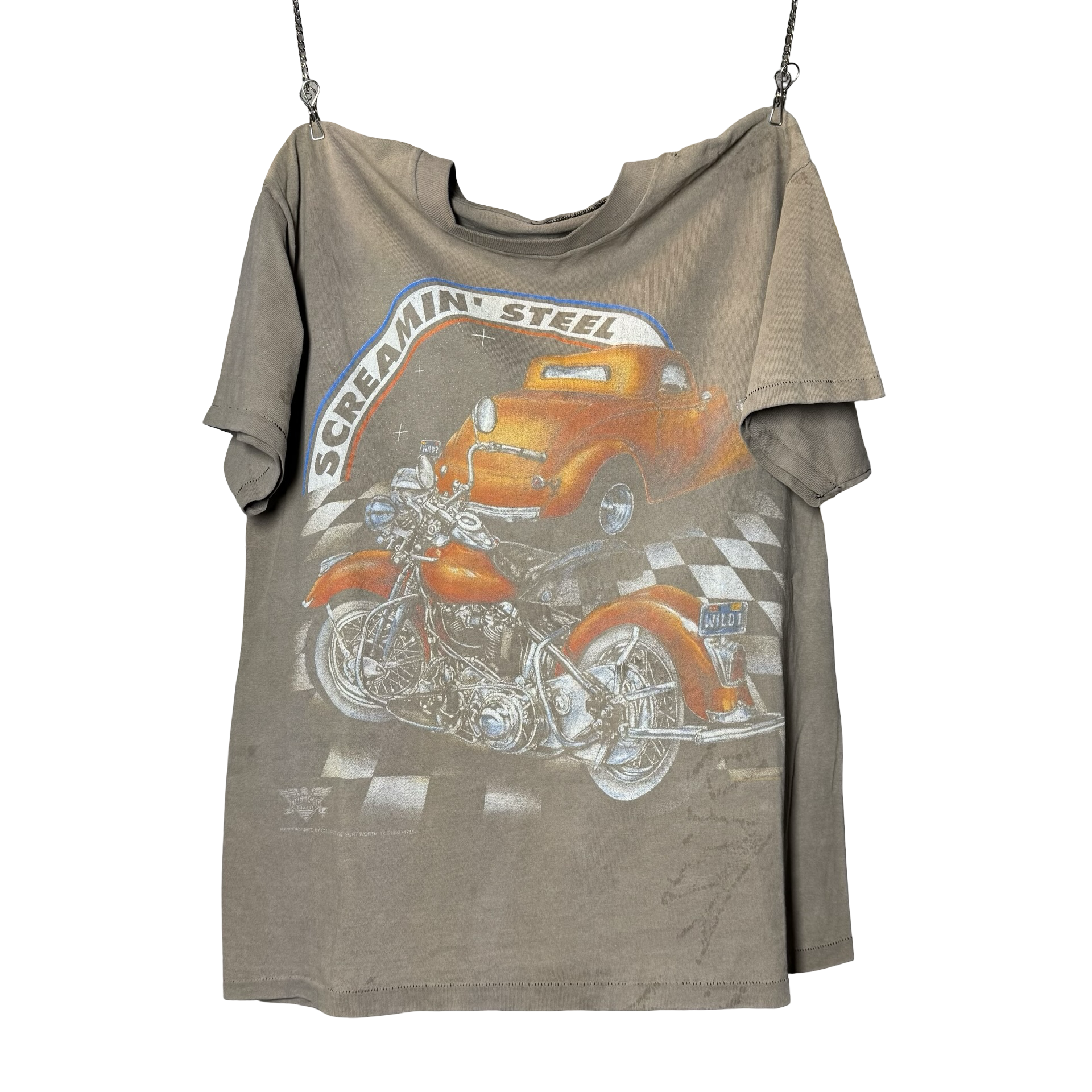 90’s American Biker Sun Faded “Screamin’ Steel” Tee Size L