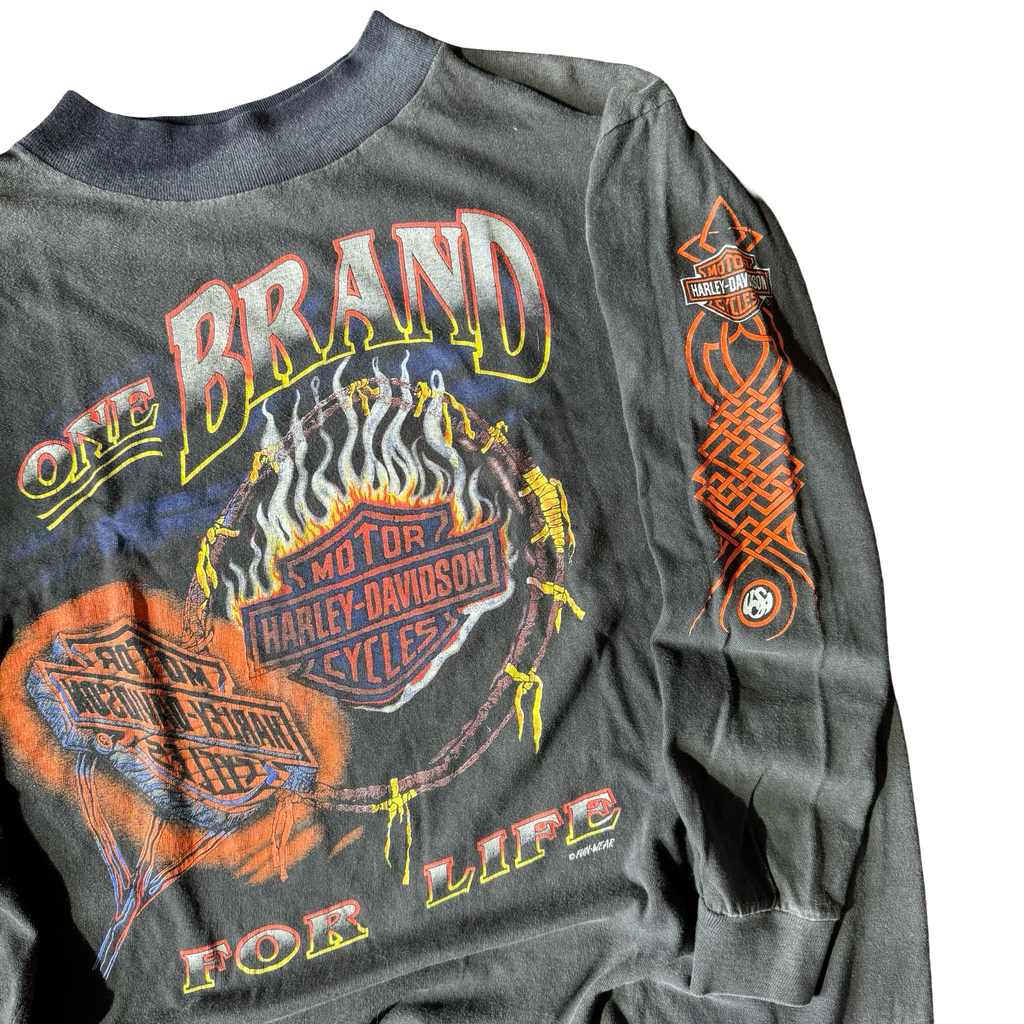 80’s Harley One Brand Flame Emblem Longsleeve Tee Size L