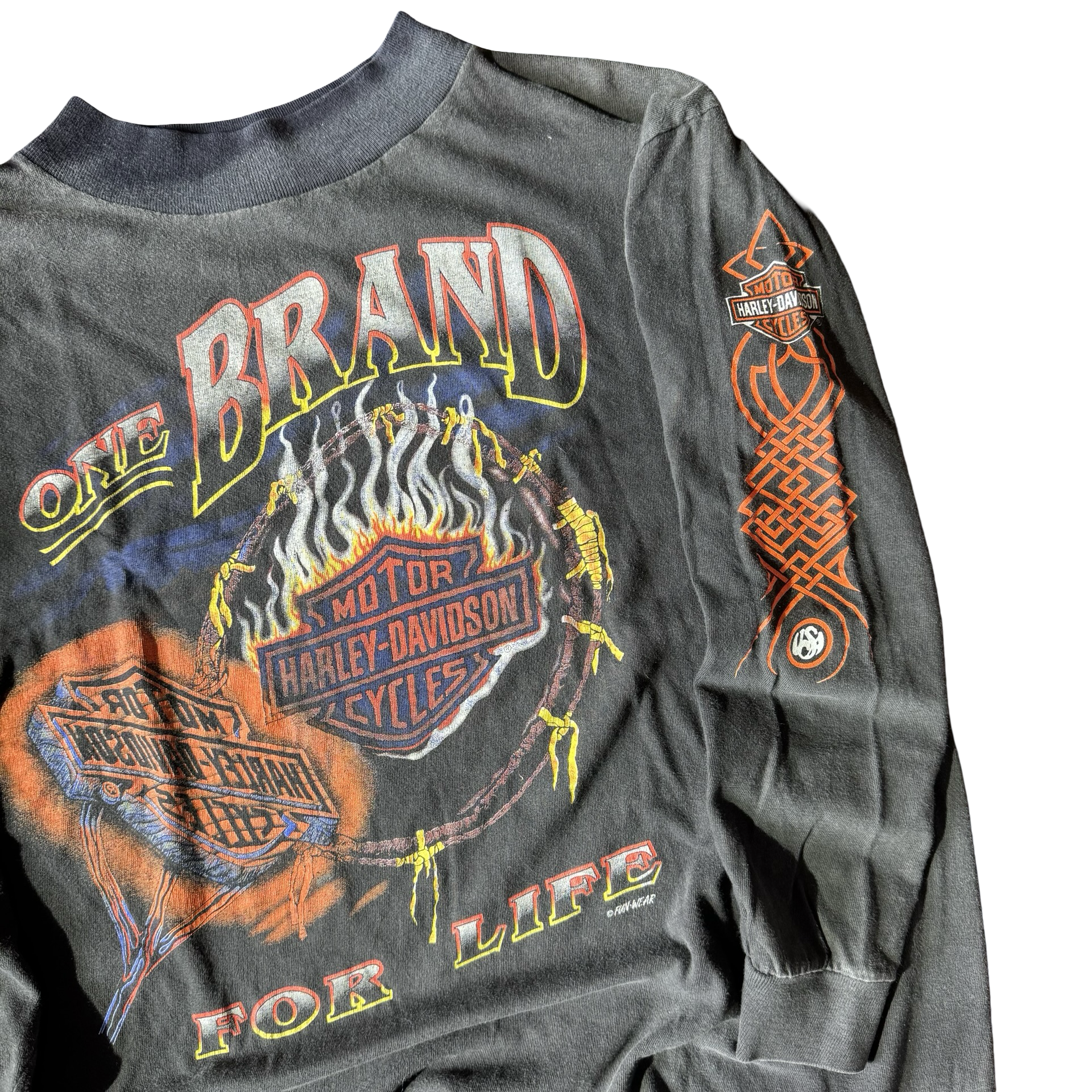 80’s Harley One Brand Flame Emblem Longsleeve Tee Size L