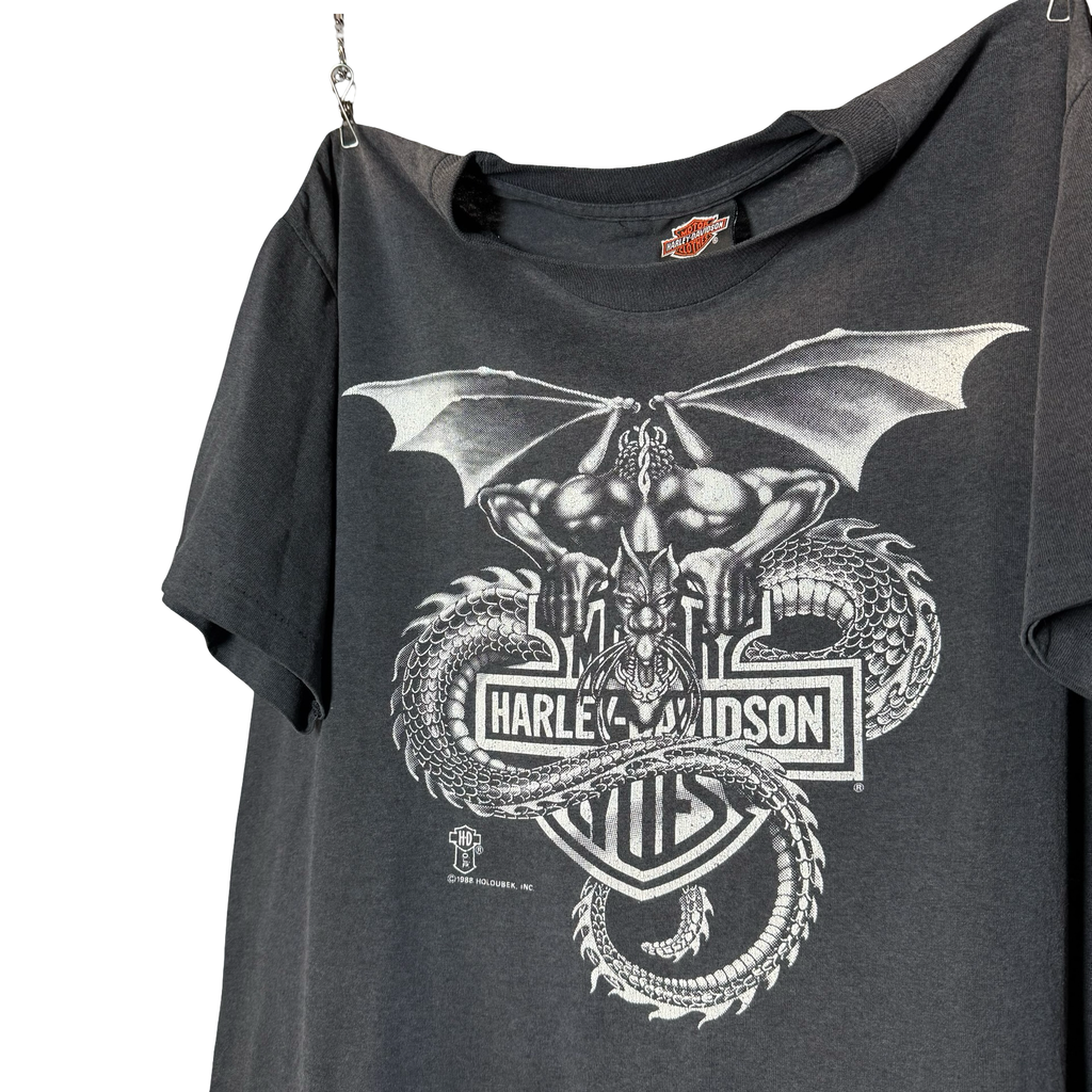 90’s Harley Gargoyle B&W Emblem Tee Size L
