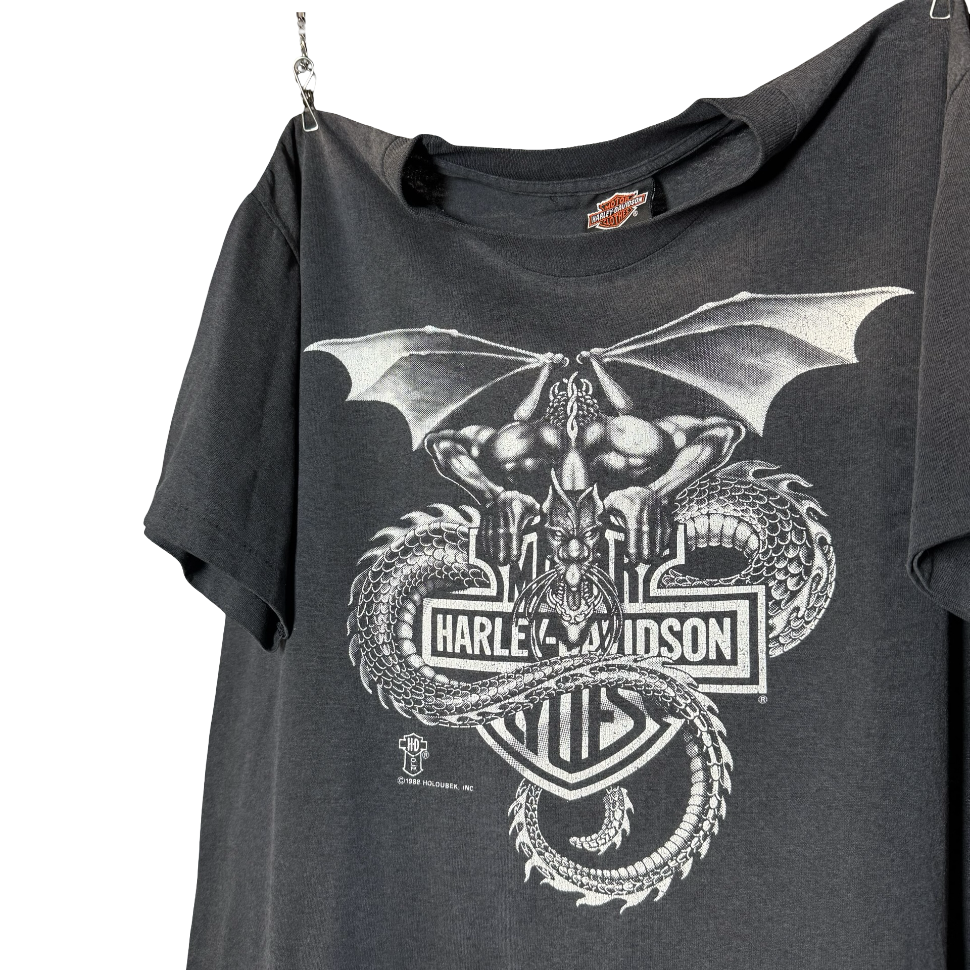 90’s Harley Gargoyle B&W Emblem Tee Size L