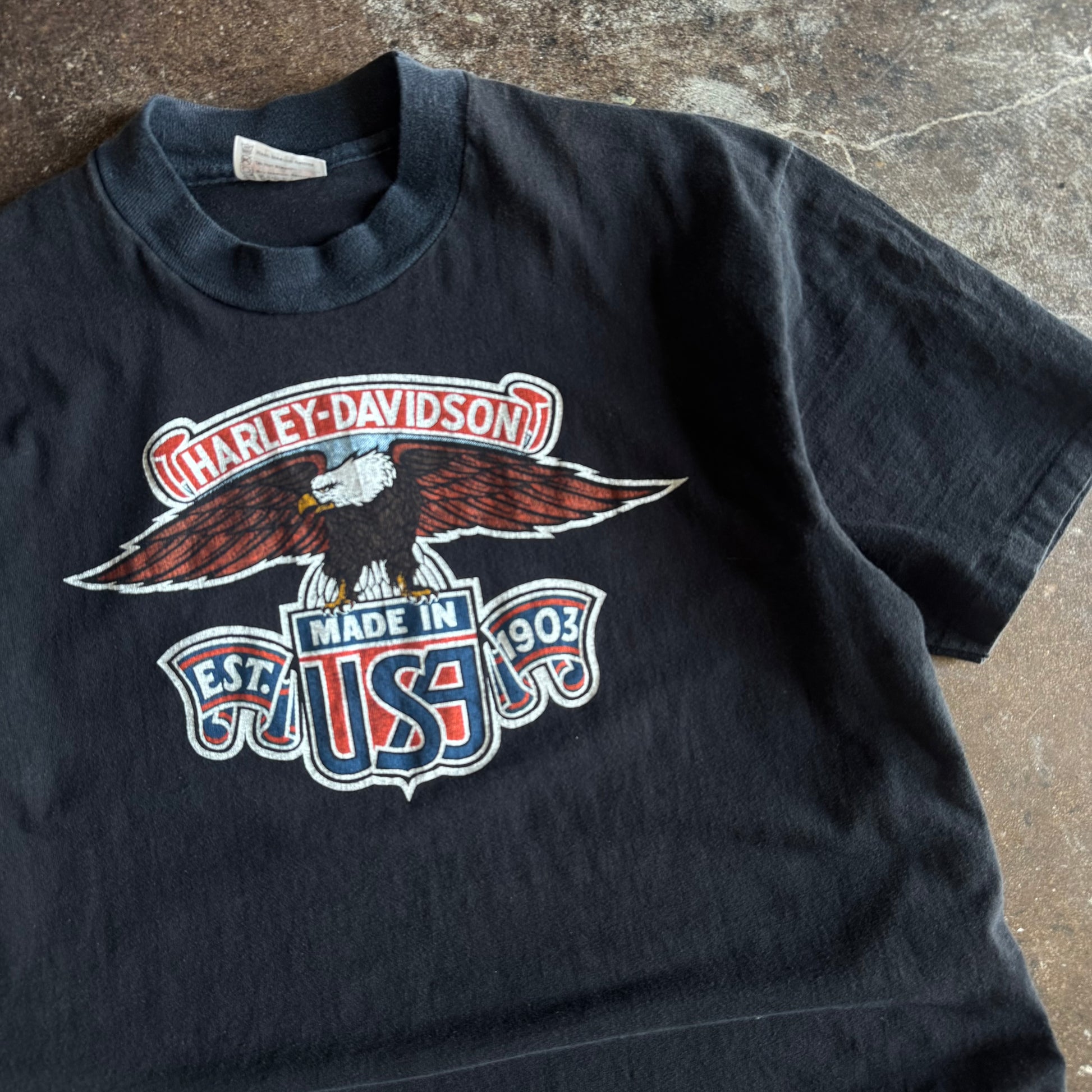 Back view of vintage Harley-Davidson Oklahoma City eagle t-shirt