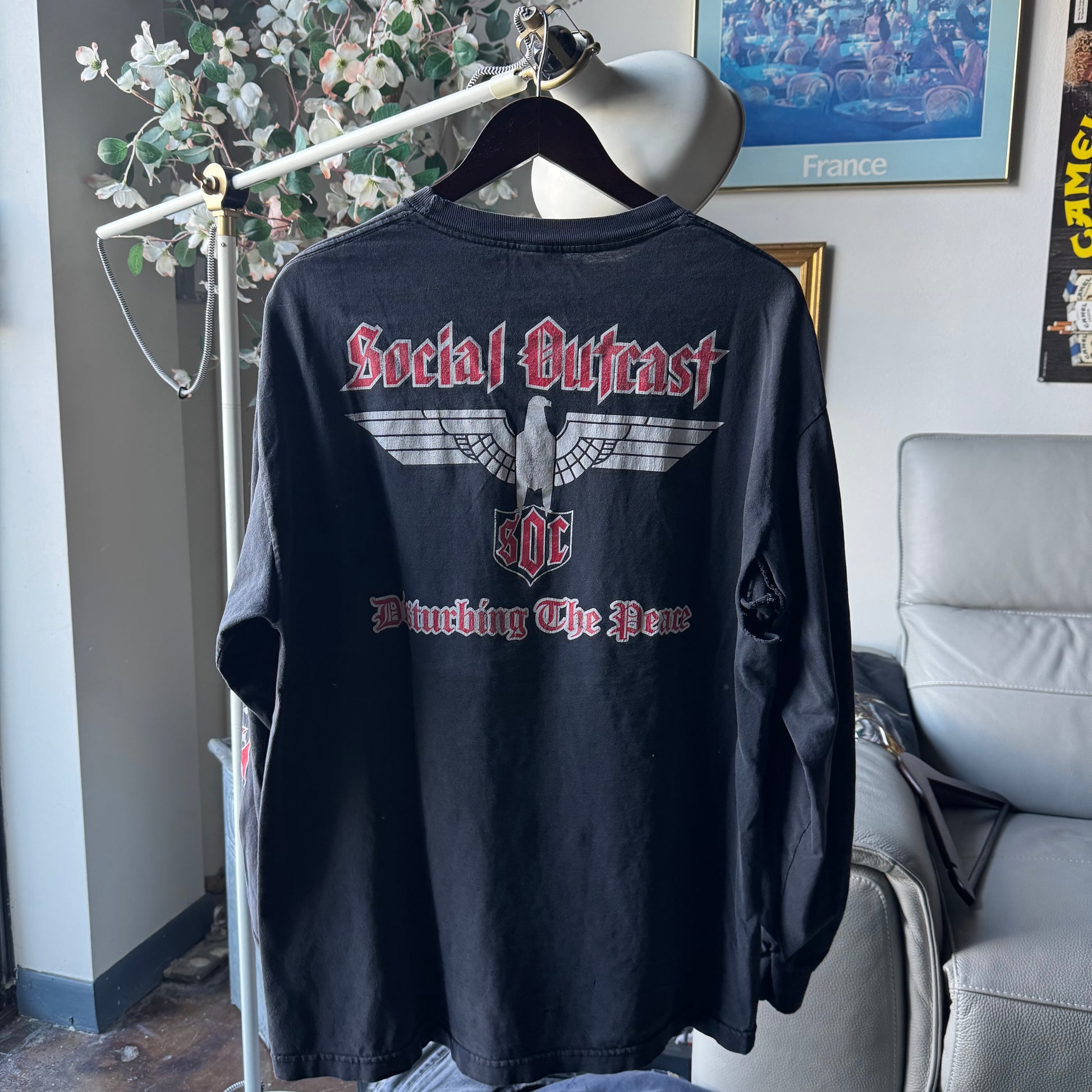 90’s Social Outcast Ragebait Longsleeve Tee Size XL