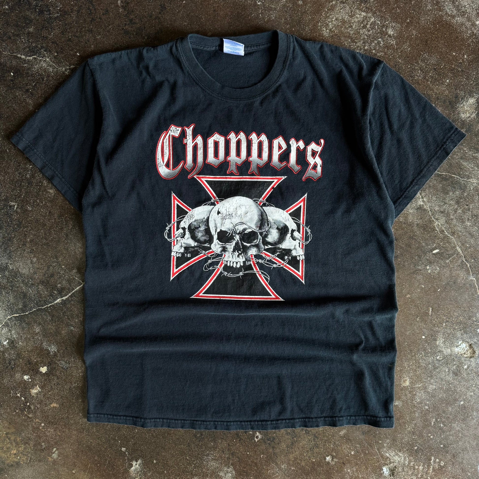 Y2K Choppers Skull Emblem Barbwire Tee (L)