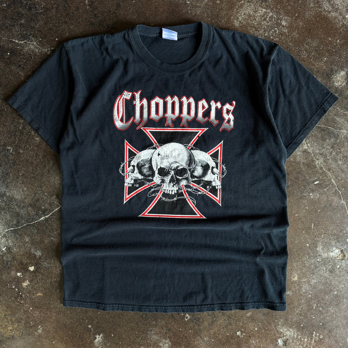 Y2K Choppers Skull Emblem Barbwire Tee (L)