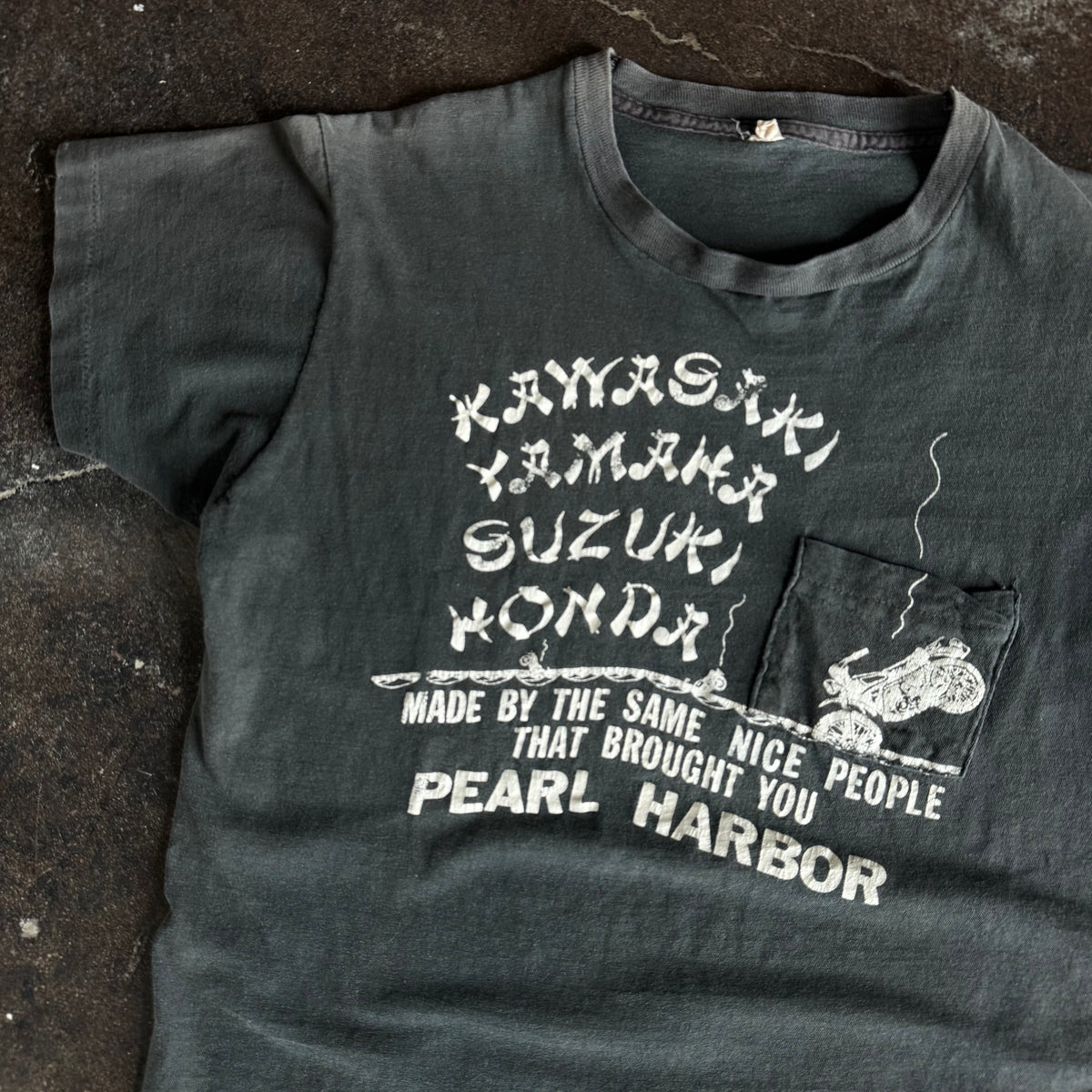 80’s Remember Pearl Harbor Anti-Imports Biker Tee (L)