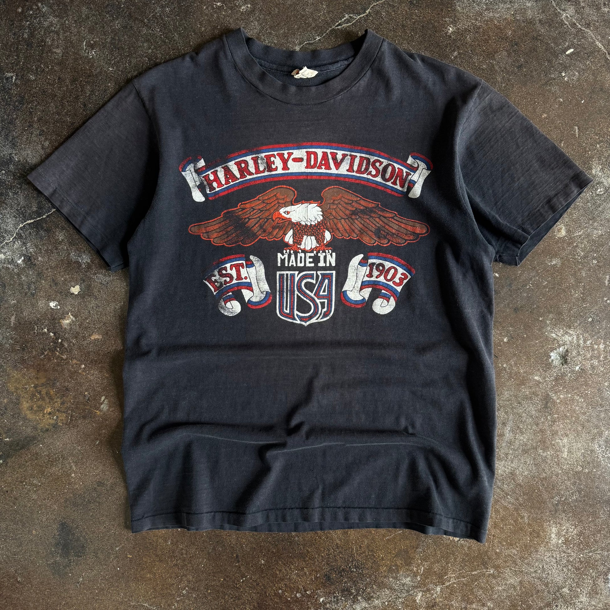 Vintage 1980s Harley-Davidson Established 1903 eagle t-shirt from New York