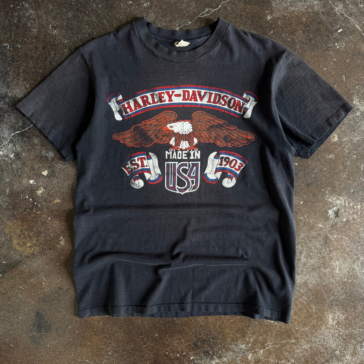 Vintage 1980s Harley-Davidson Established 1903 eagle t-shirt from New York