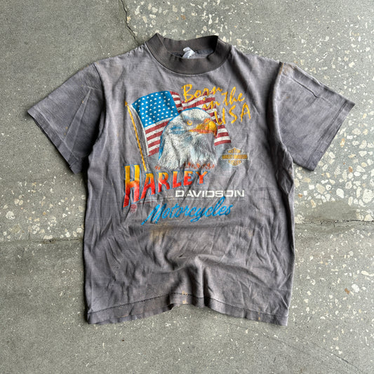 80s Harley Born In USA Eagle Tee Super Fader (Well-Worn)