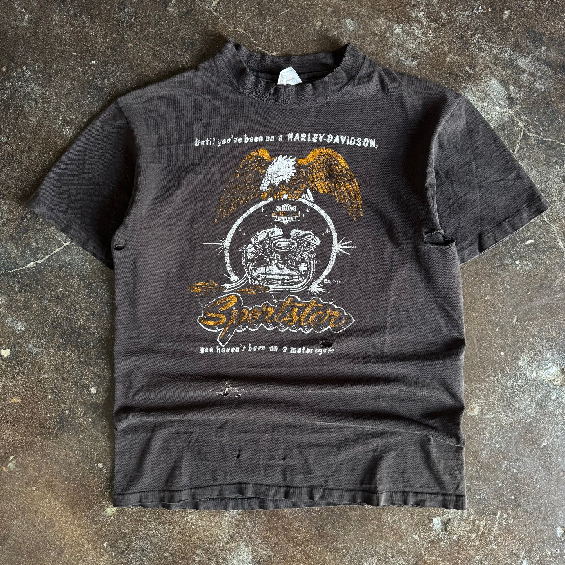 70’s Harley Sportster Eagle Distressed Tee (M)