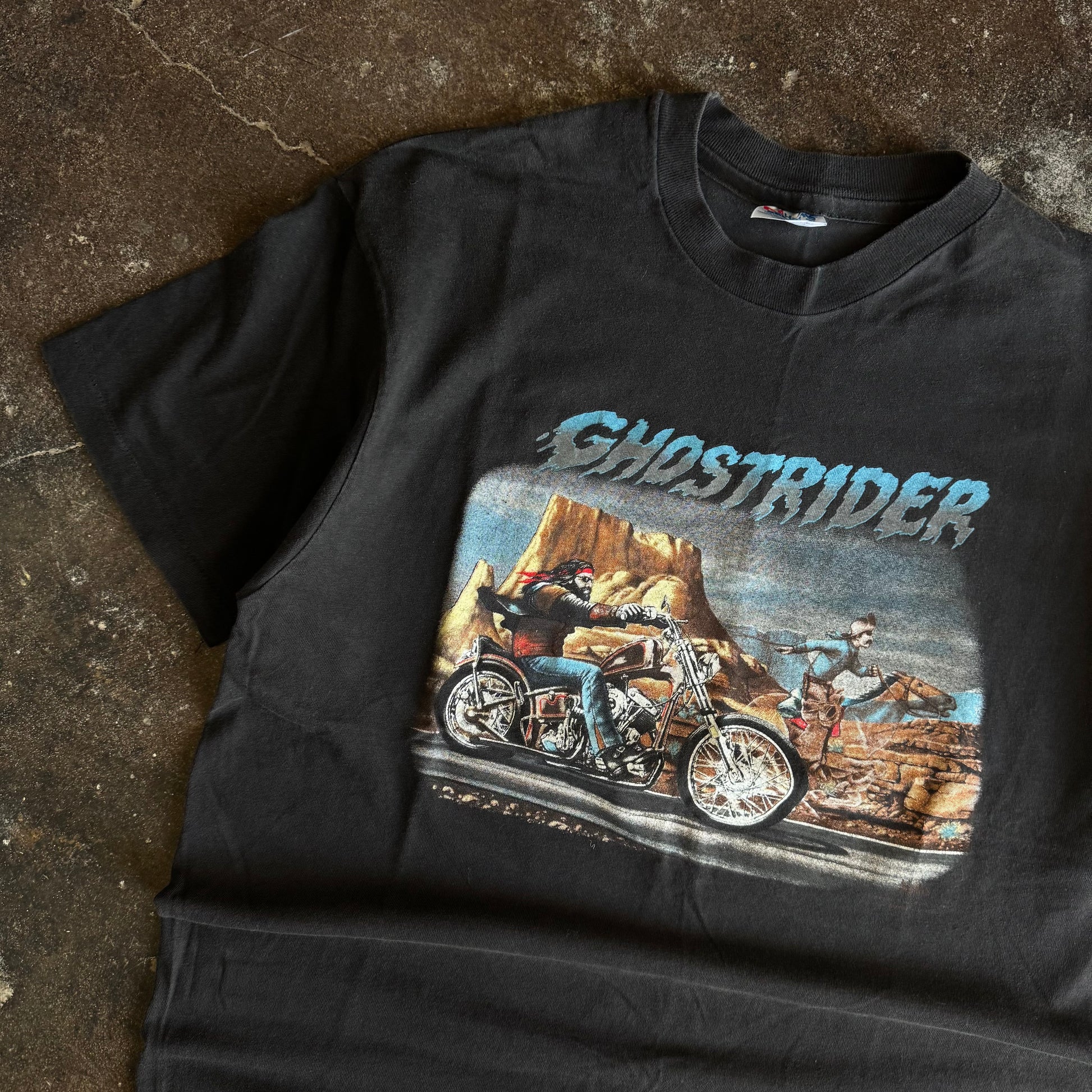 90’s David Mann Ghostrider Biker Art Tee (L)