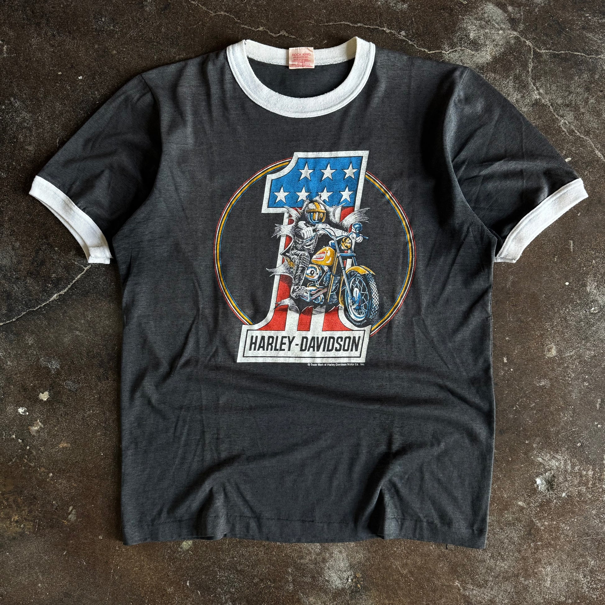 70’s Harley Davidson Racing Breakthrough Ringer Tee (M/L)