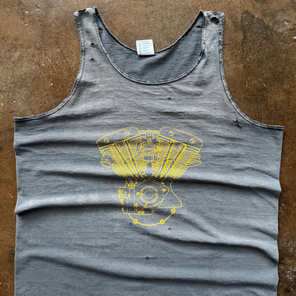 90’s Motorcycle Engine Sun Faded Tank Top (L)