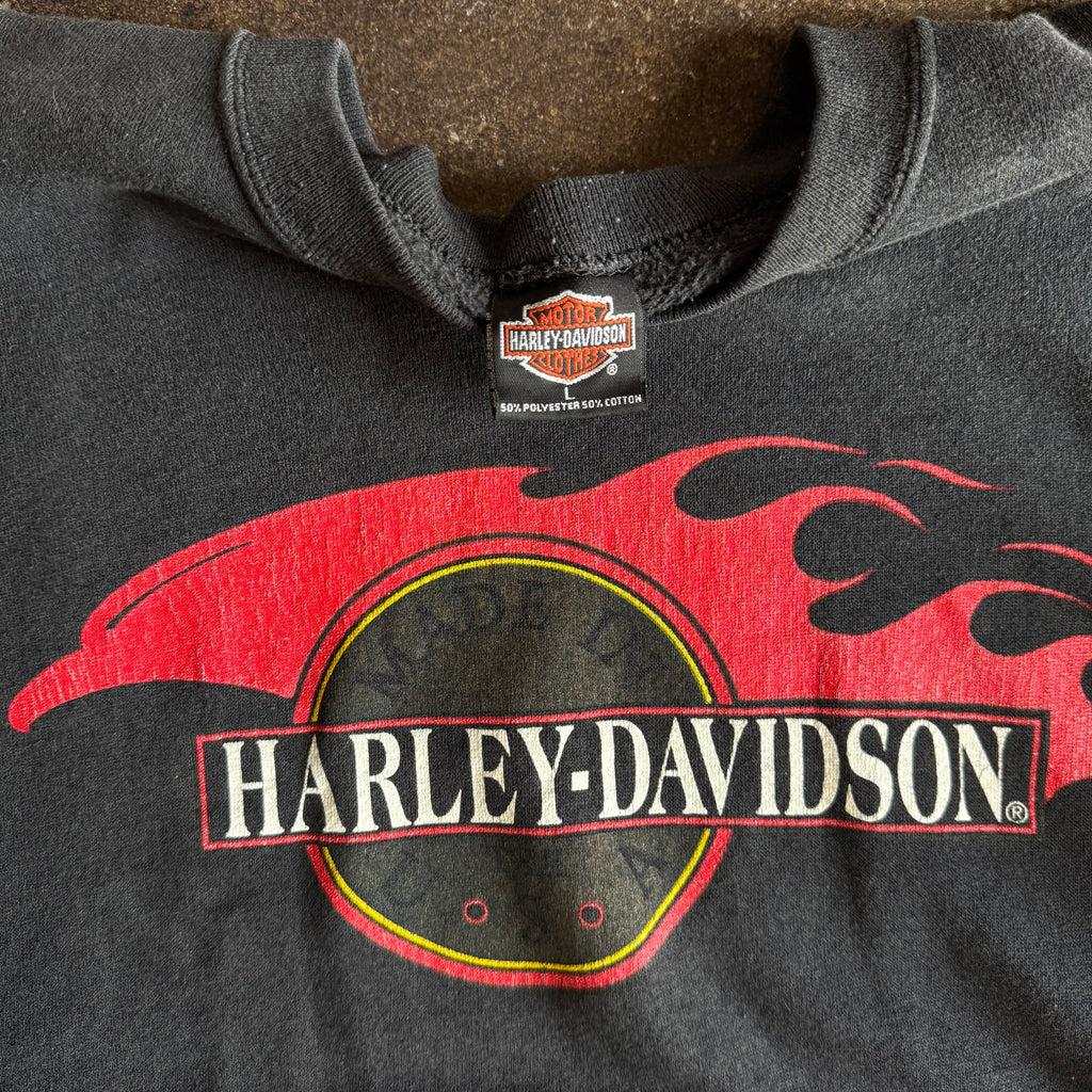90’s Harley Flaming Eagle Crewneck Sweatshirt (L)