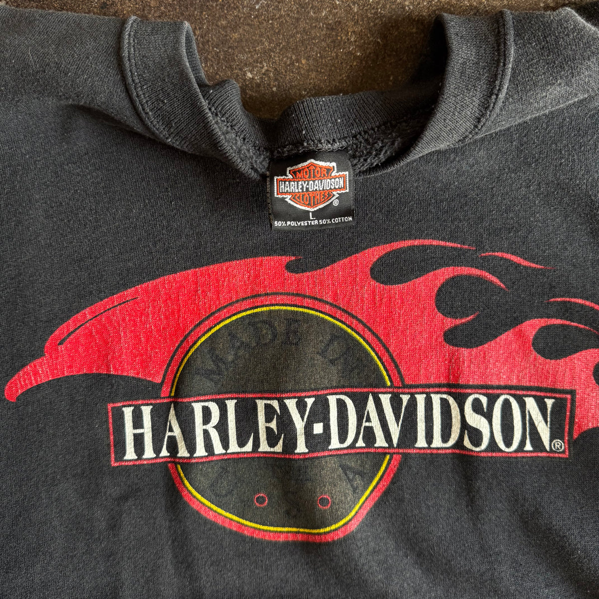 90’s Harley Flaming Eagle Crewneck Sweatshirt (L)