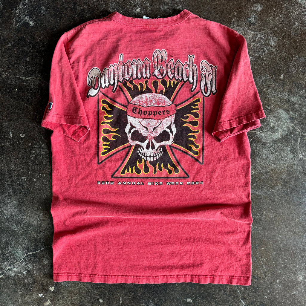 Y2K Daytona Choppers Bike Week Flame Emblem Tee (M)