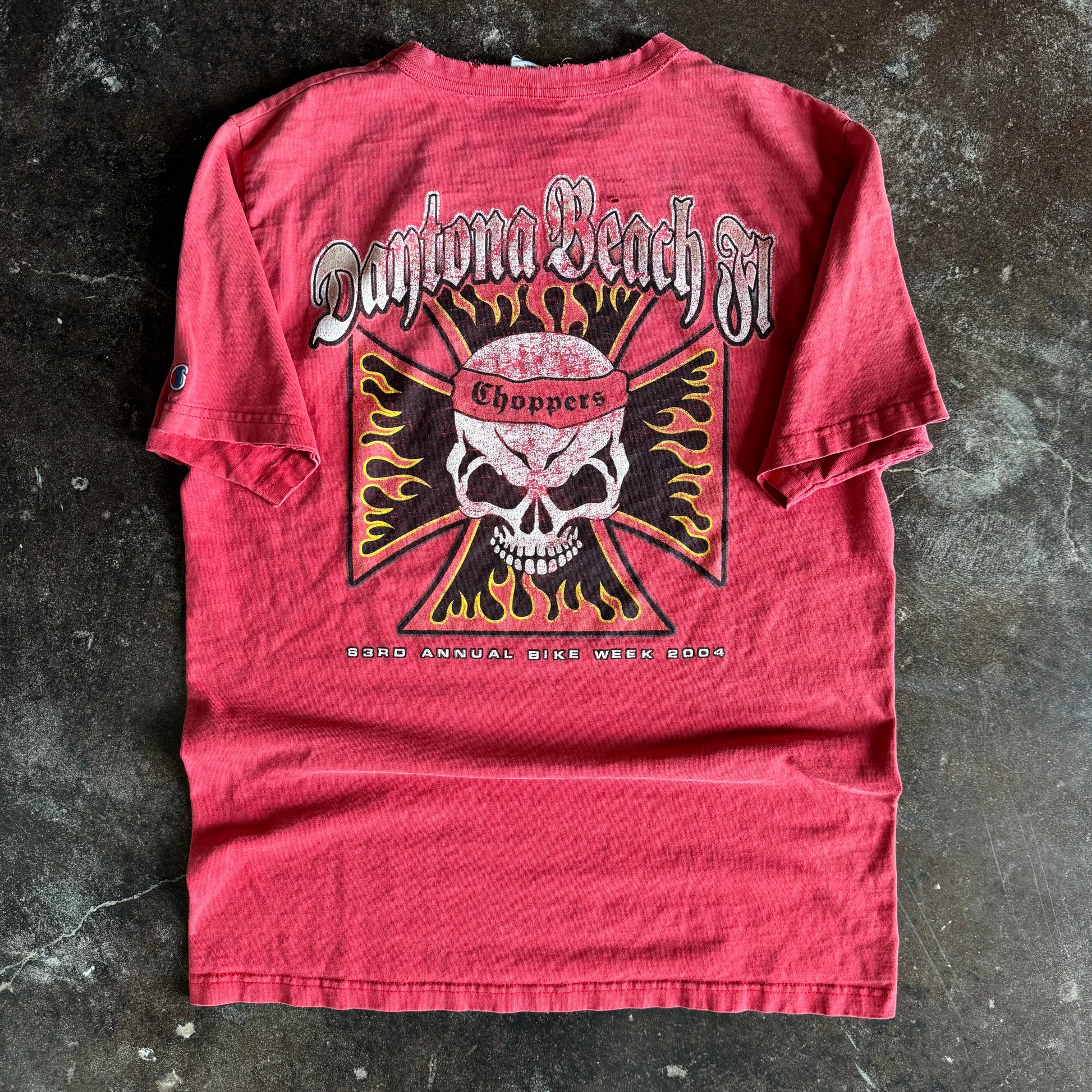Y2K Daytona Choppers Bike Week Flame Emblem Tee (M)