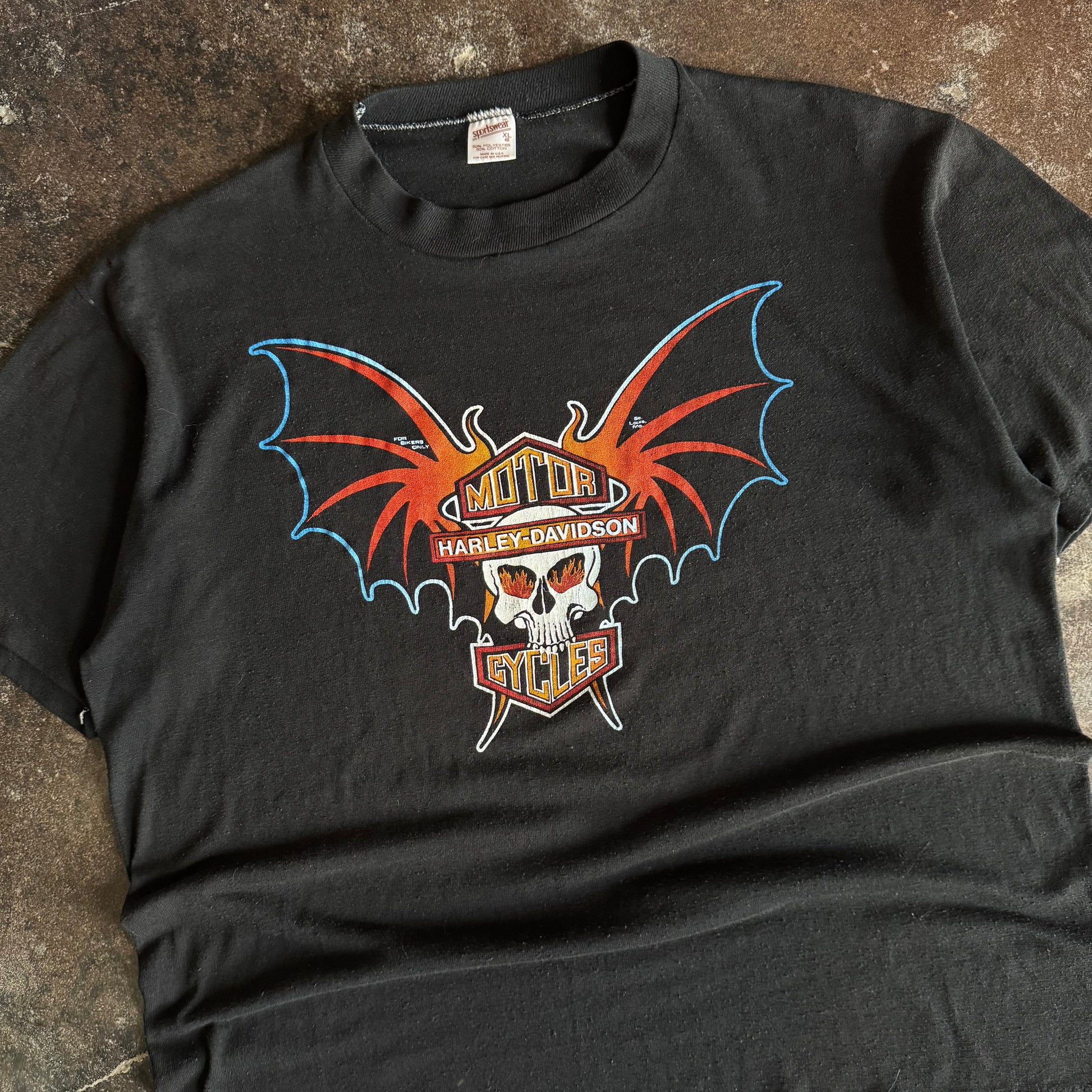 80’s Harley Bat Skull “Low Country” Tee (XL)