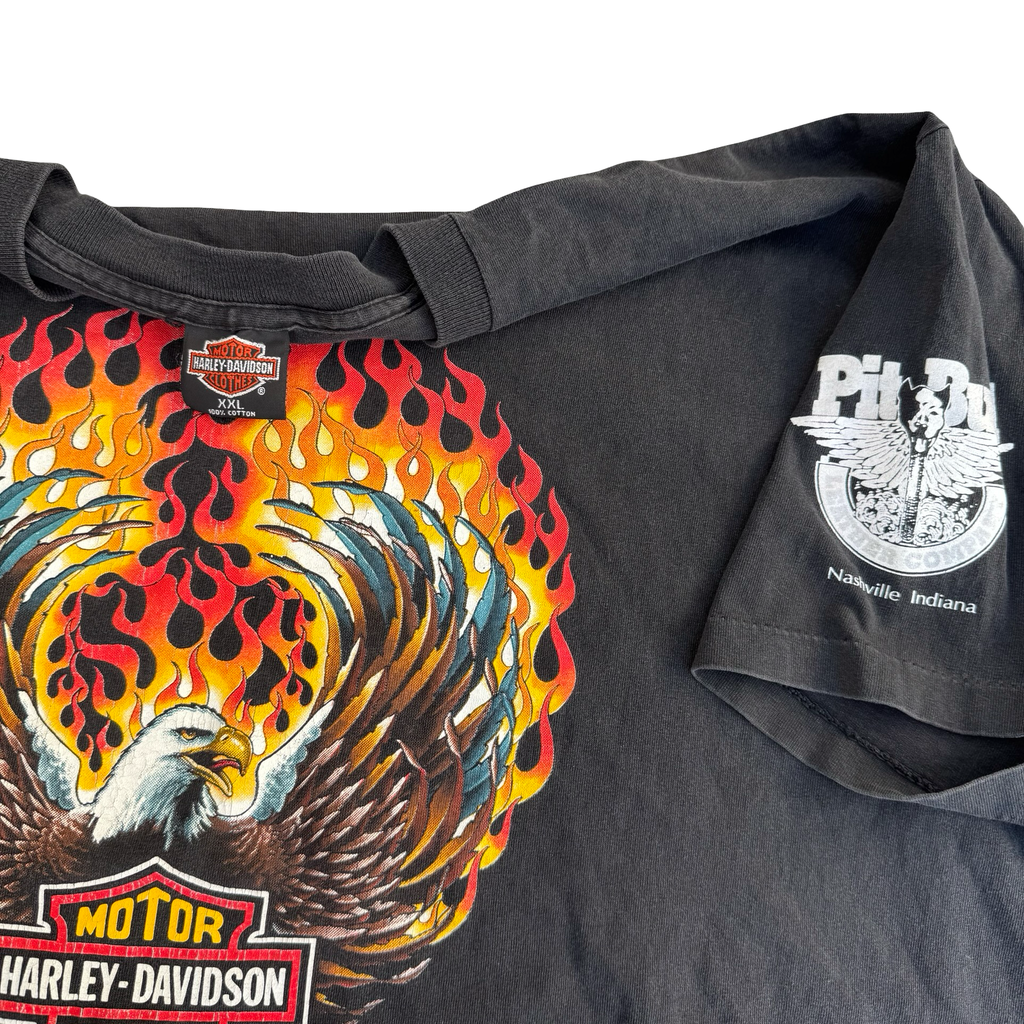 90’s Harley Flaming Eagle Emblem Tee Size 2XL