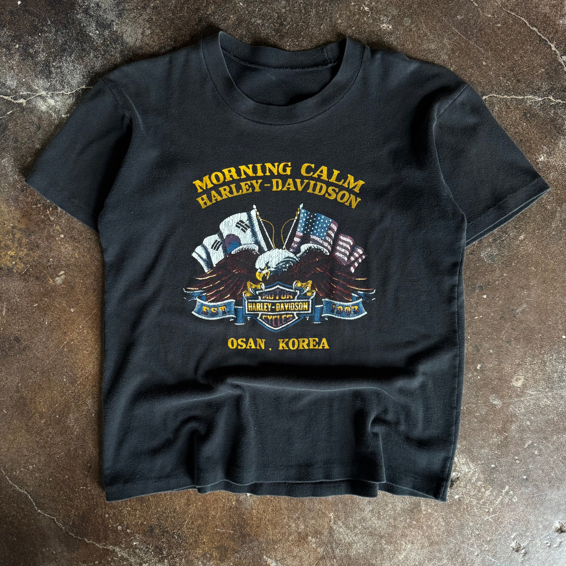 90’s Harley Korea “Morning Calm” American Steel Tee (L)