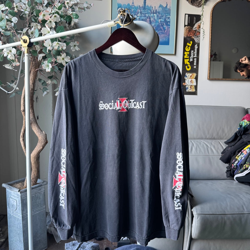 90’s Social Outcast Ragebait Longsleeve Tee Size XL