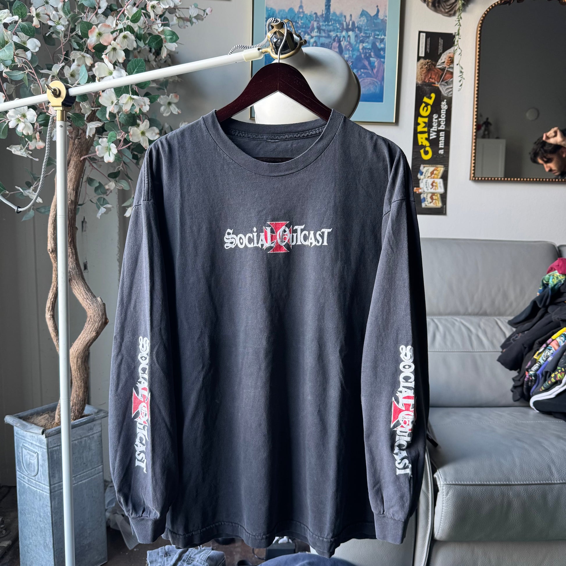 90’s Social Outcast Ragebait Longsleeve Tee Size XL