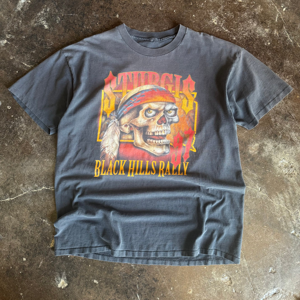 90’s Sun Faded Sturgis Flame Skull Tee (XXL)