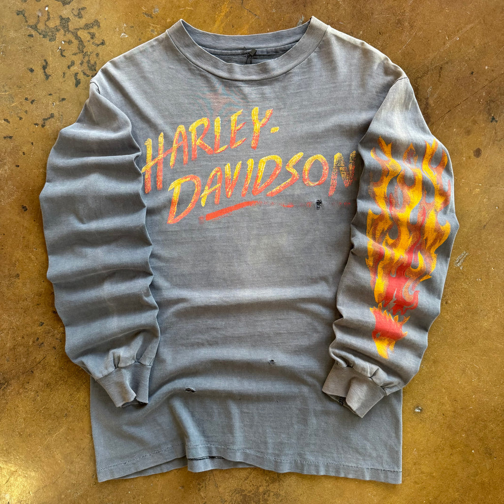 Black long-sleeve t-shirt with red flame graphic and Bikers Only text on chest