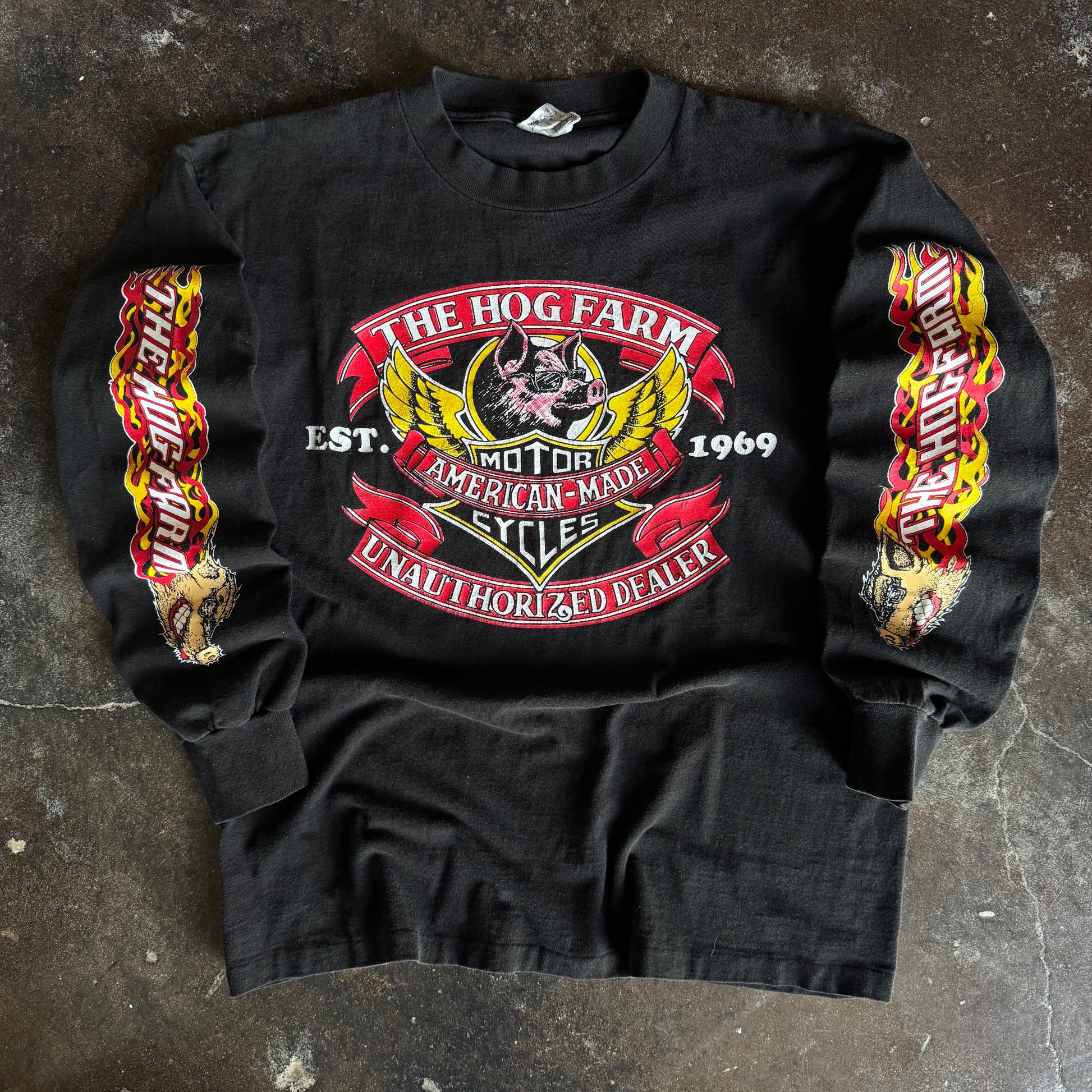 90’s Hog Farm Unauthorized Dealer Flame Longsleeve (L)