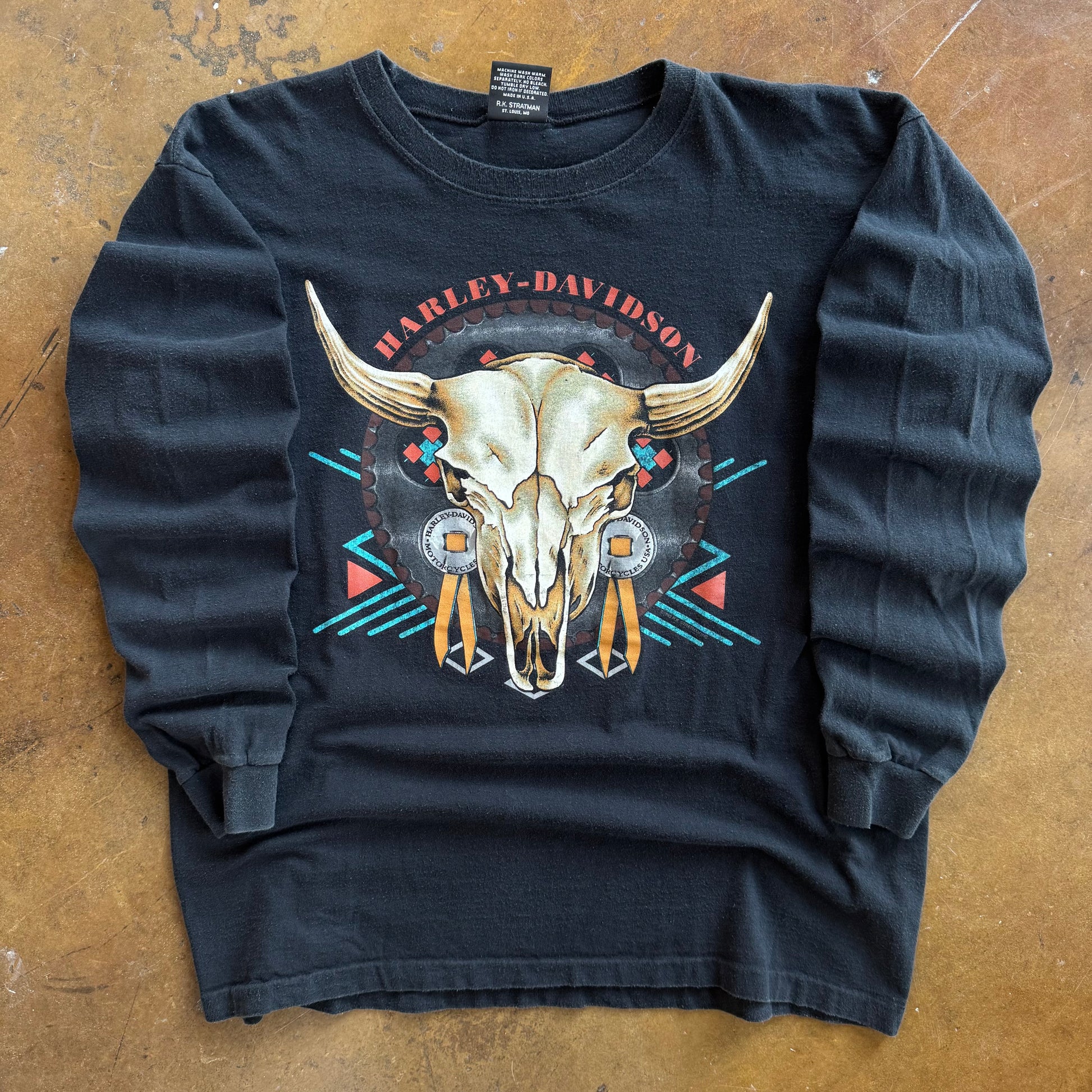 90’s Harley Native American Aztec Bull Longsleeve (XL)