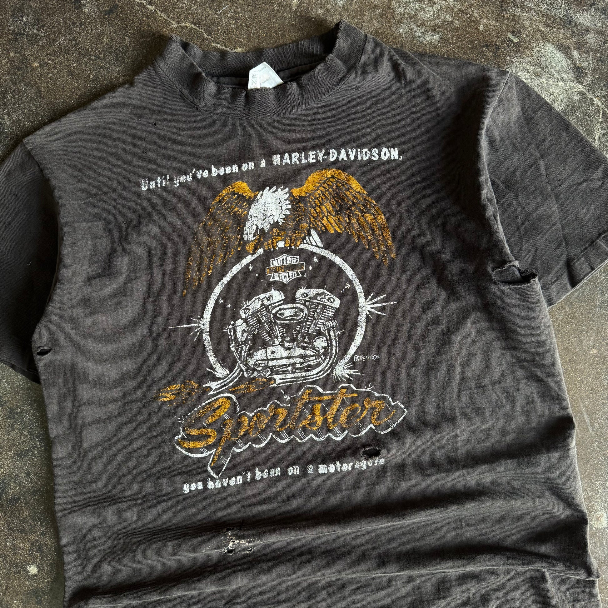 70’s Harley Sportster Eagle Distressed Tee (M)