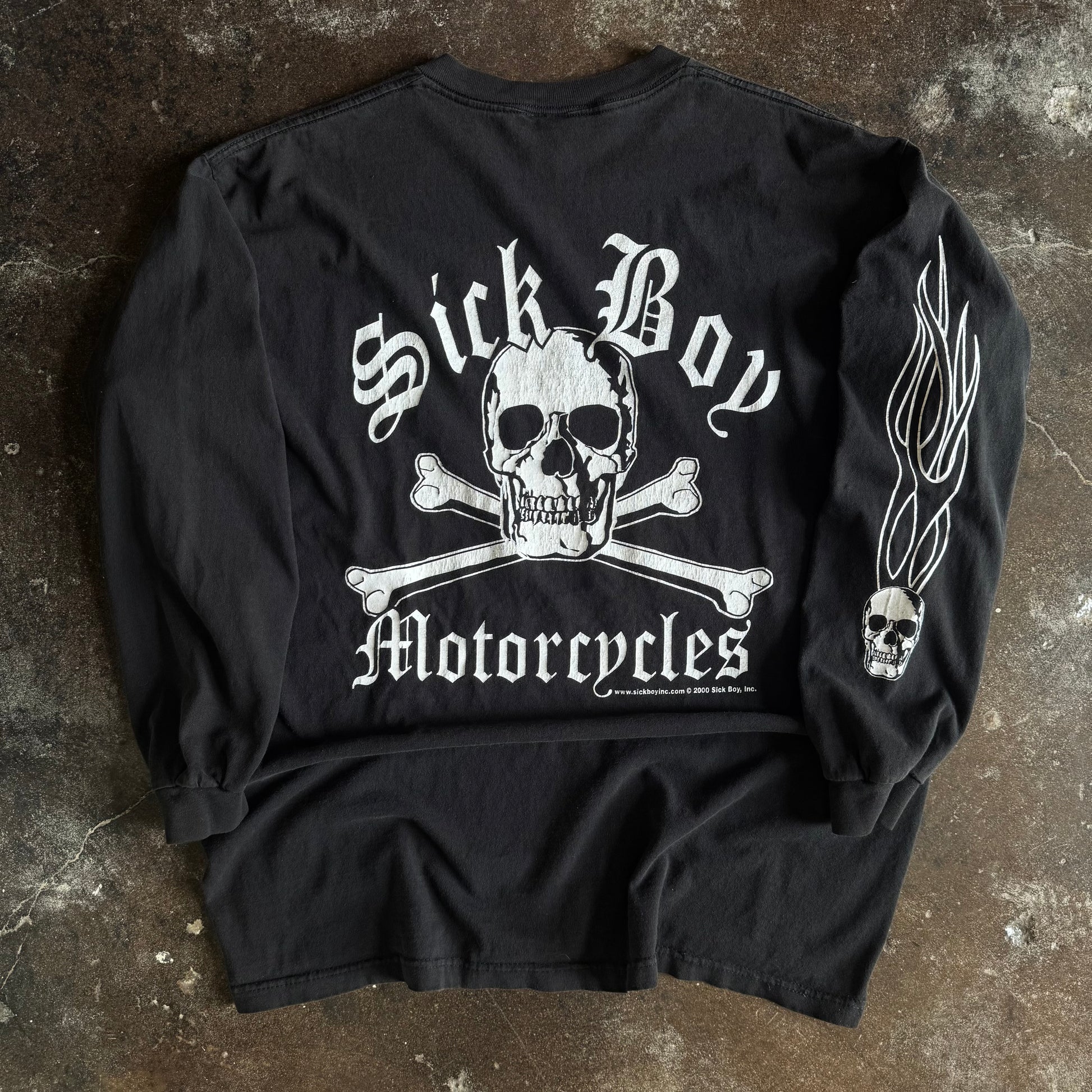 Y2K Sick Boy Motorcycles Skull Longsleeve (XL)