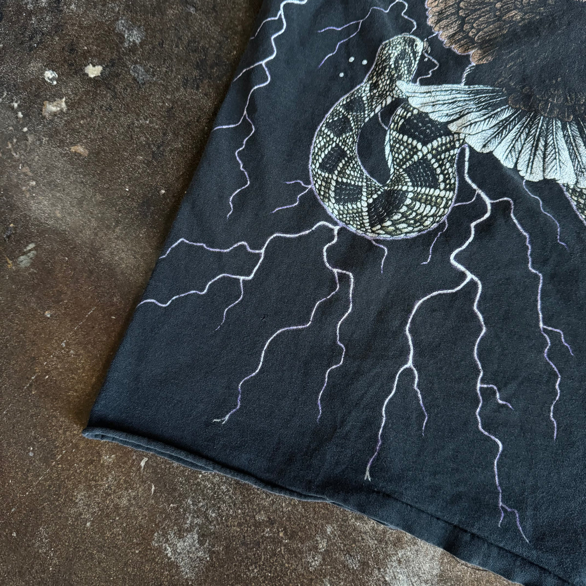 90’s Biker Lightning AOP Snake Tee (L)