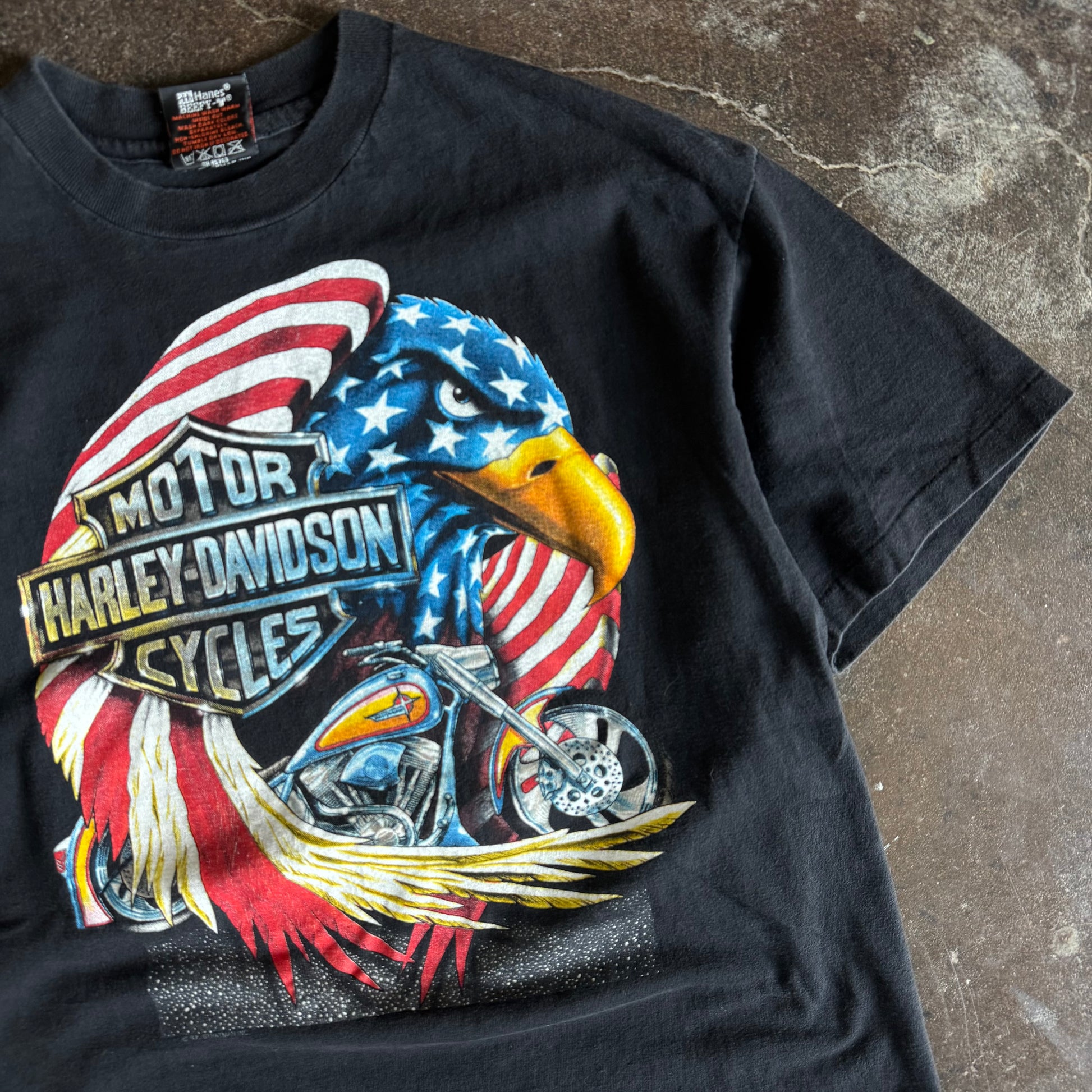 90’s Harley Davidson Flag Eagle Alabama Tee (L)