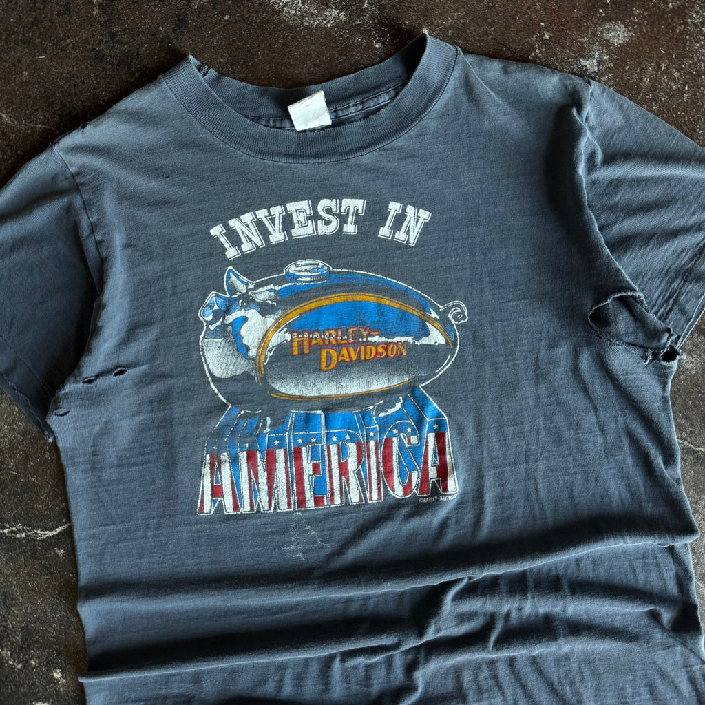80’s Harley “Invest In America” Sun Faded Tee (XL)