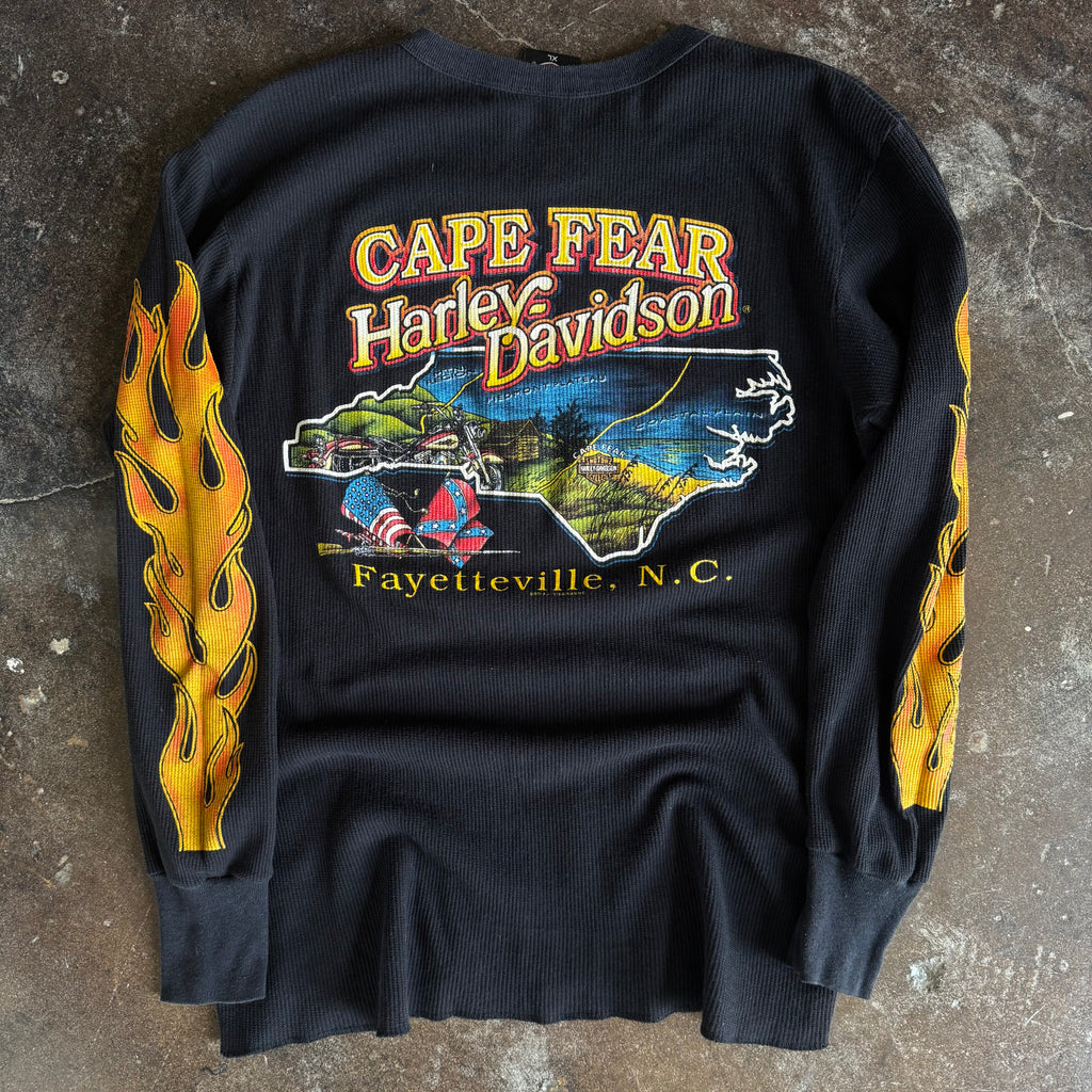 80’s Harley Cape Fear Flame Thermal Longsleeve (XL)