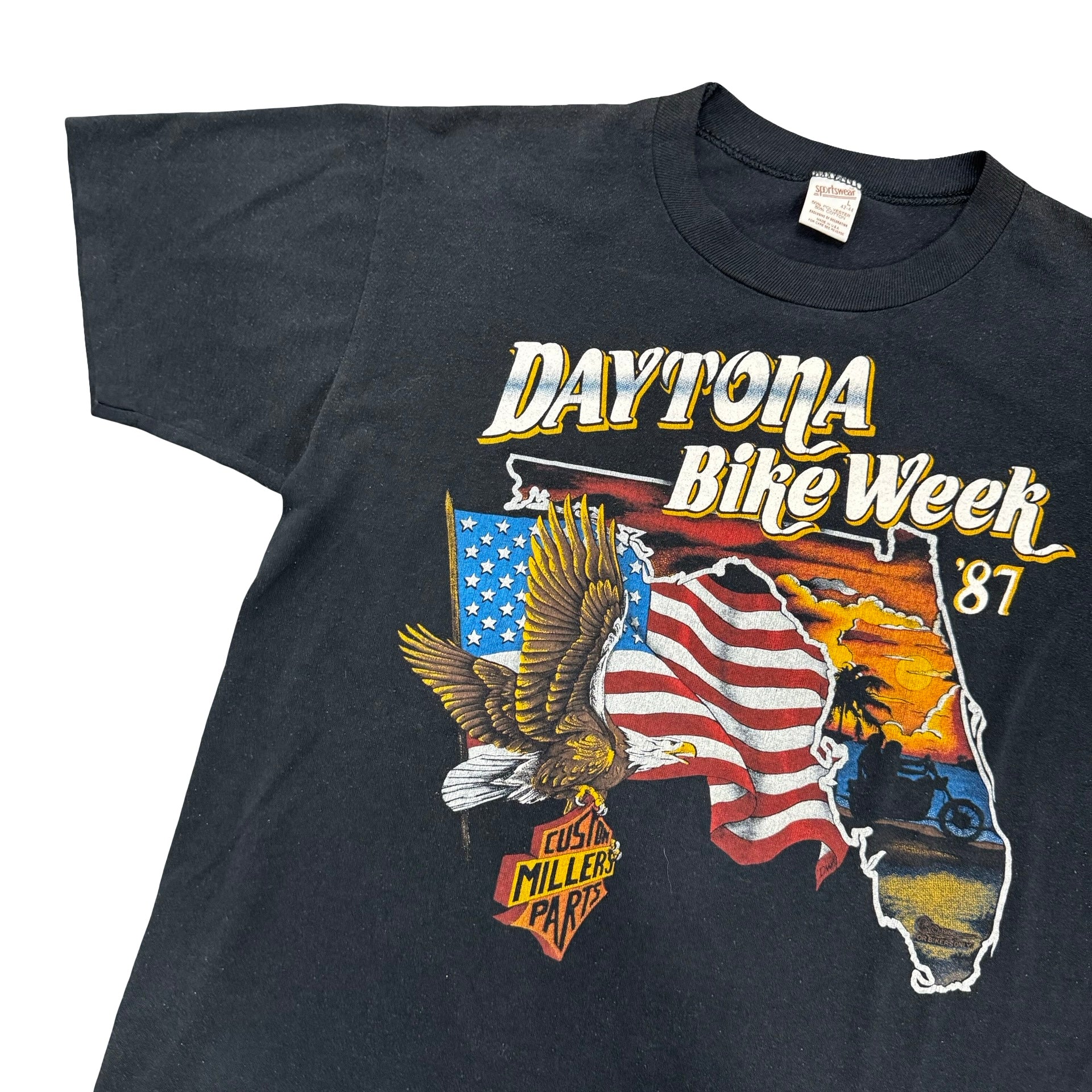 80’s Daytona Bike Week Millers USA Eagle Tee Size L