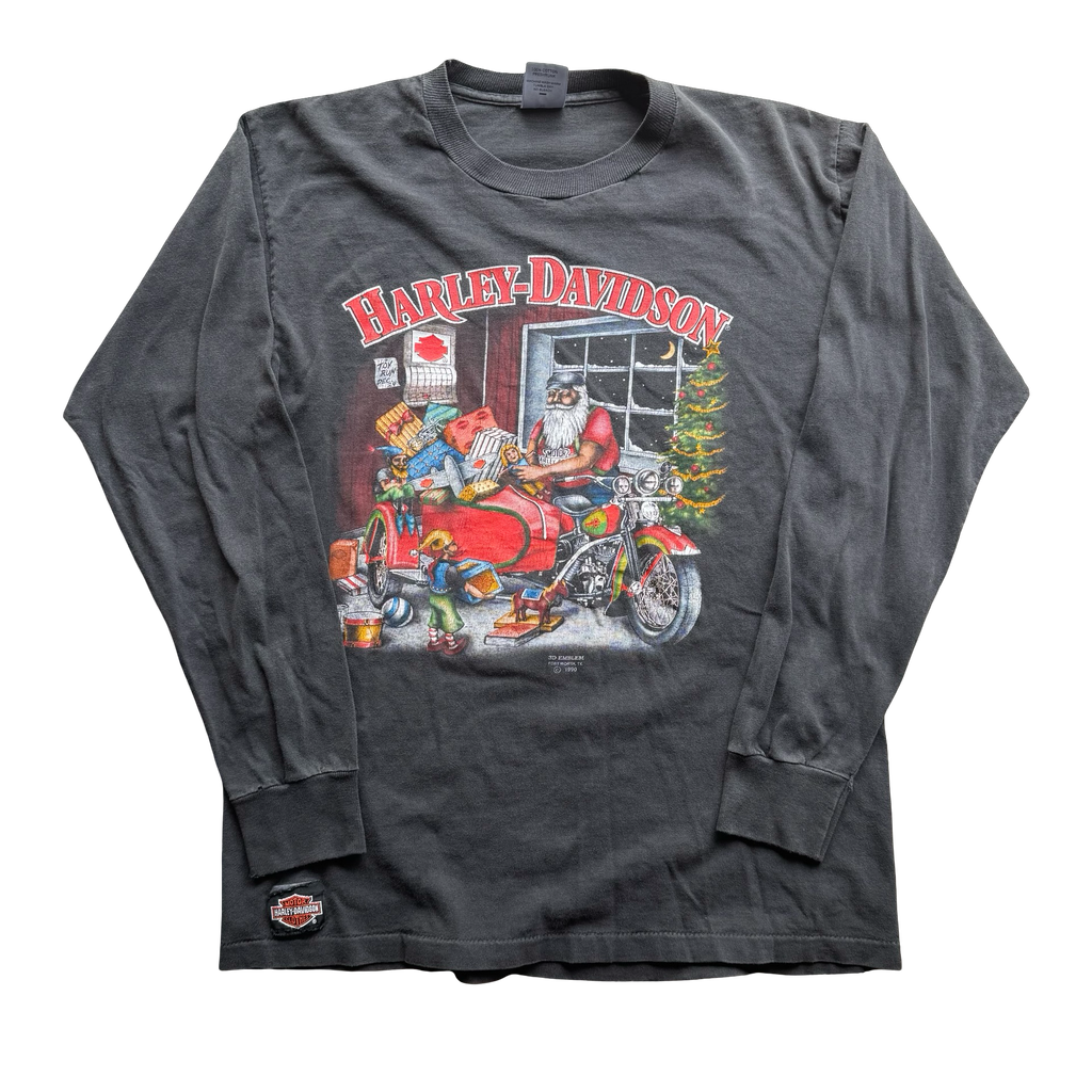 90’s Harley Santa 3D Emblem Longsleeve Tee Size M
