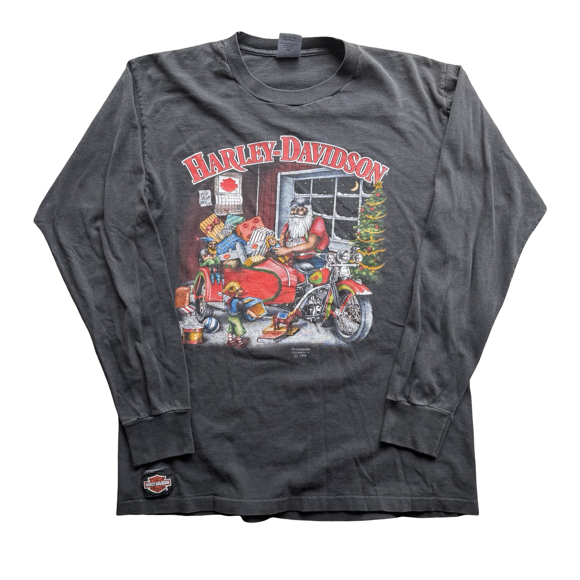 90’s Harley Santa 3D Emblem Longsleeve Tee Size M
