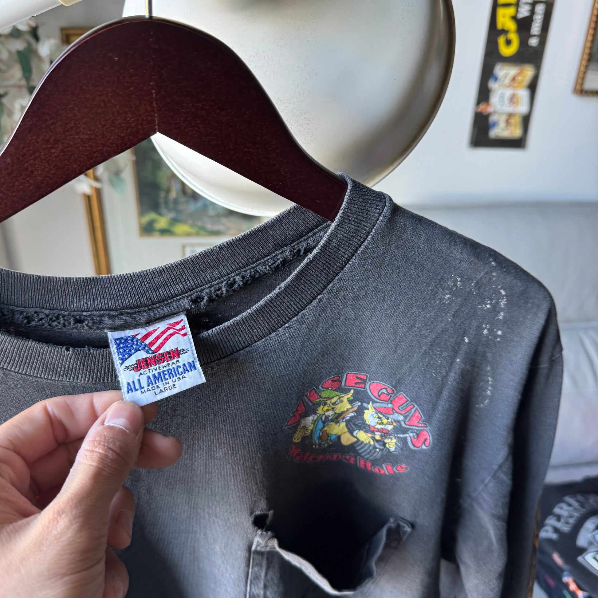 Y2K Biker Bar Wiseguy MILF Flame Longsleeve Tee Size L