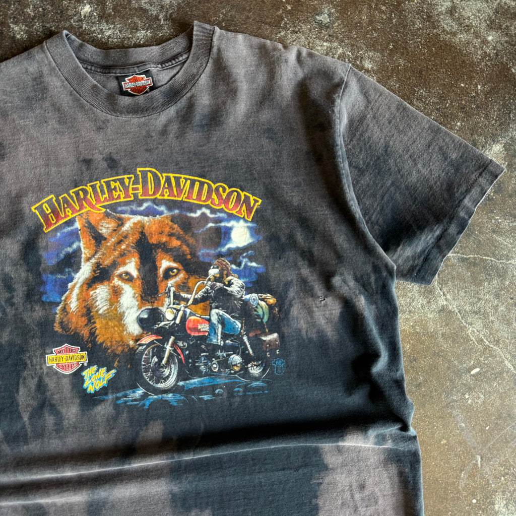 90’s Harley Alamo City Wolf Sun Faded Tee (XL)