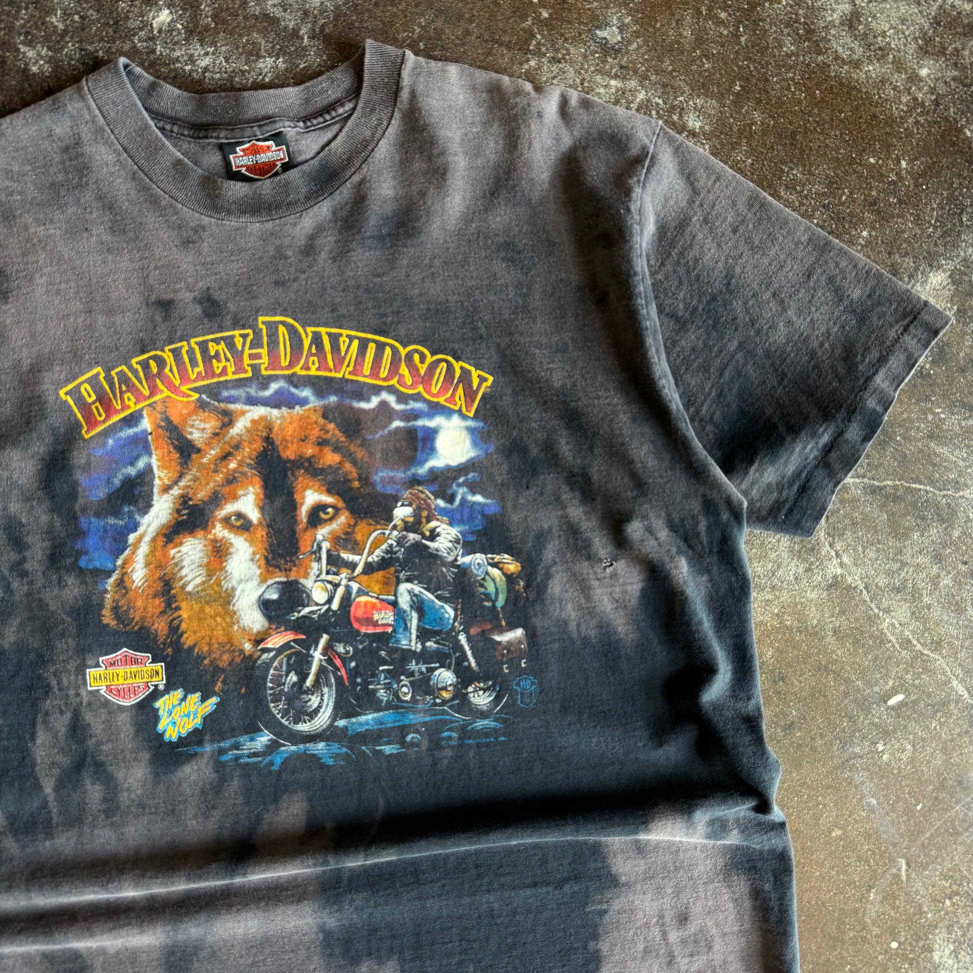 90’s Harley Alamo City Wolf Sun Faded Tee (XL)