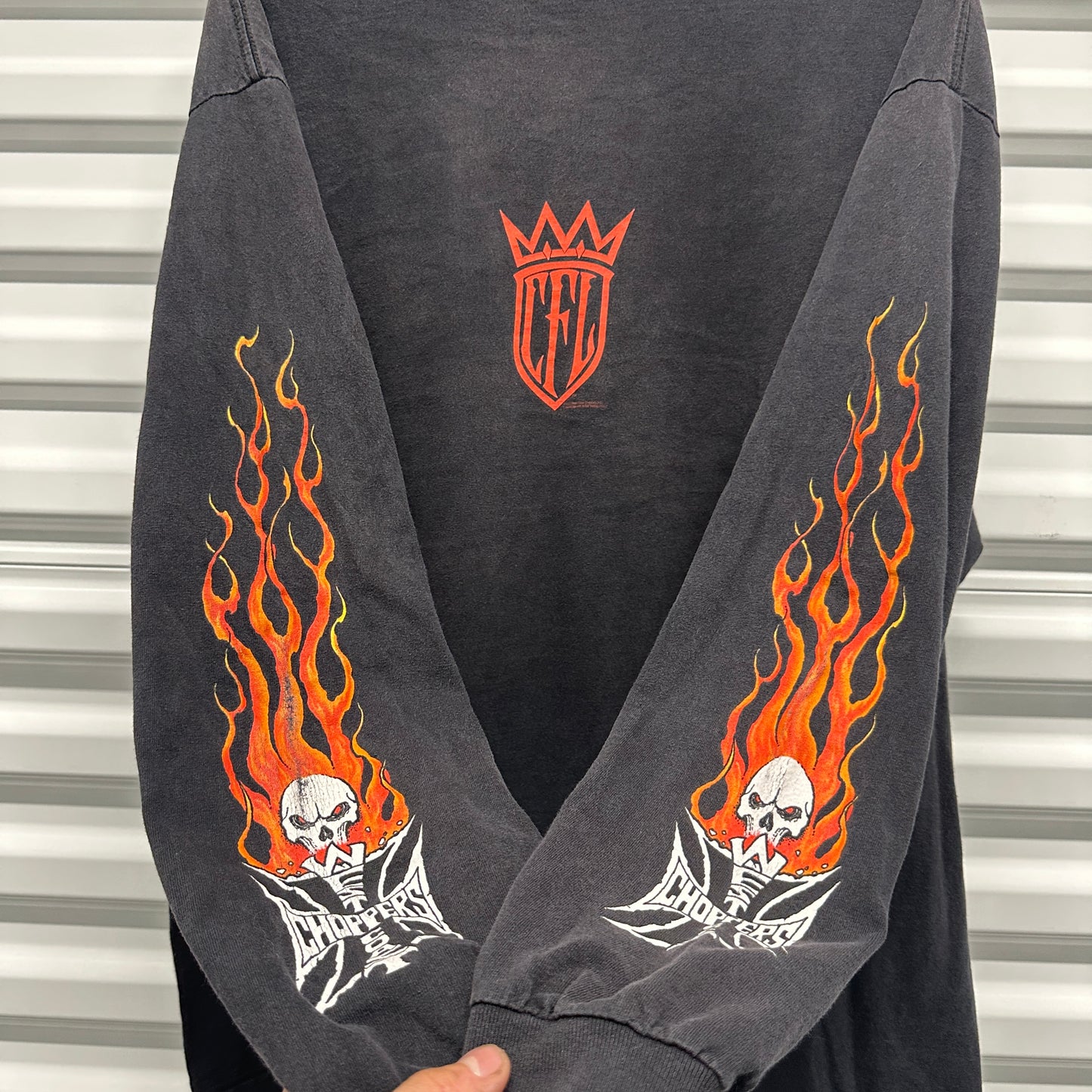 WCC Flaming Skull Sun Faded Longsleeve Shirt Size XXL