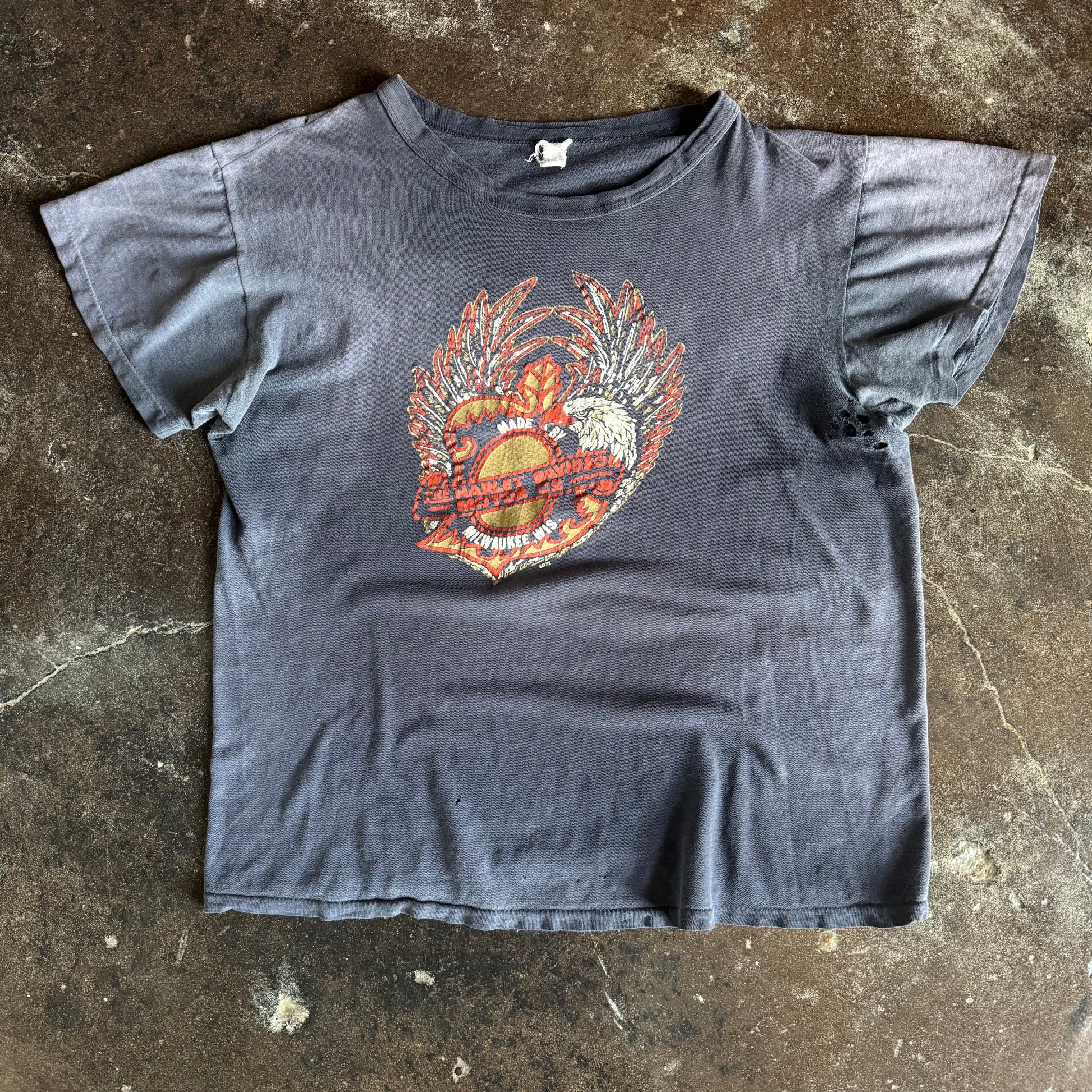 70’s Harley Emblem Cookies Sun Faded Tee (L)